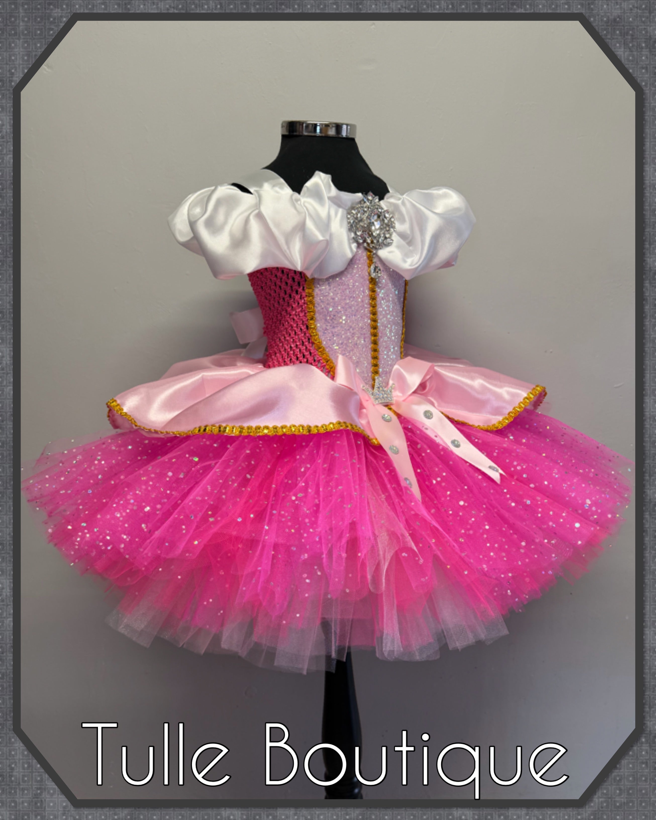 Girls toddlers Princess Aurora tutu dress, sleeping beauty ballgown, fancy dress costume