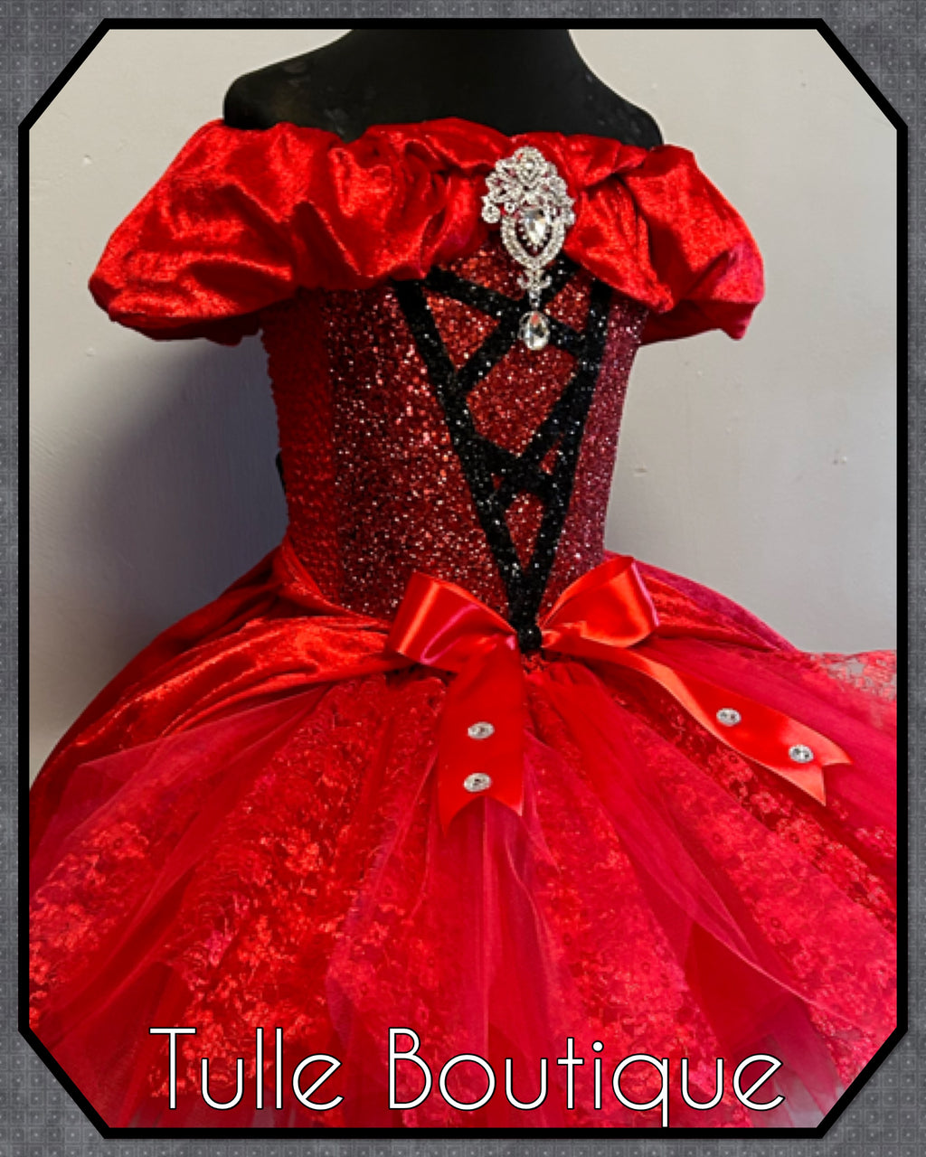 Girls toddlers Red Devil tutu birthday party dress,ballgown, fancy dress costume