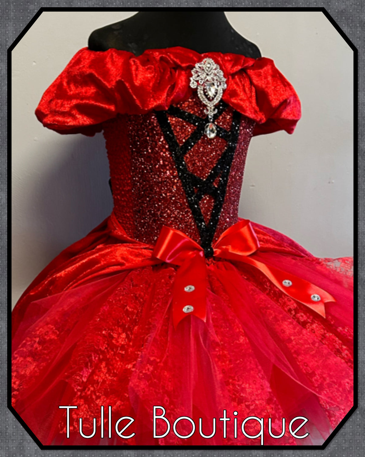 Girls toddlers Red Devil tutu birthday party dress,ballgown, fancy dress costume