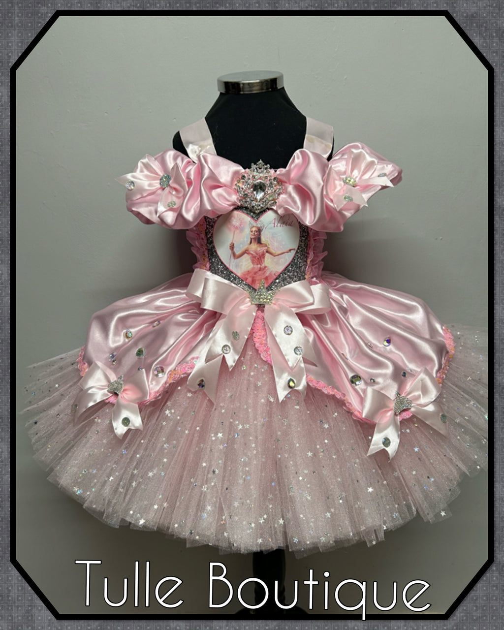 Girls toddlers Wicked Glinda pink tutu dress, birthday ballgown, fancy dress costume