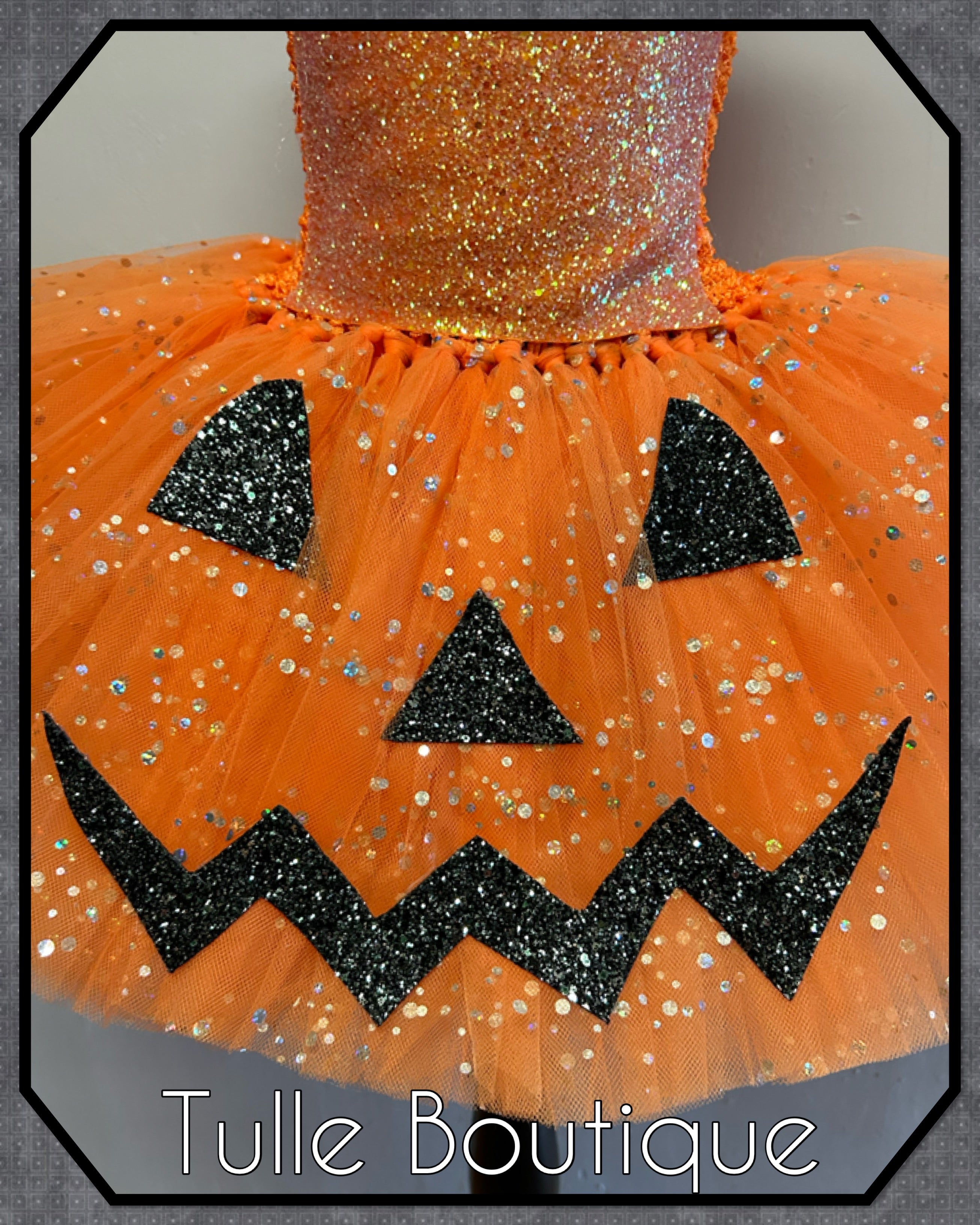 Girls toddlers Sparkly glitter Pumpkin Halloween tutu dress, ballgown, fancy dress costume
