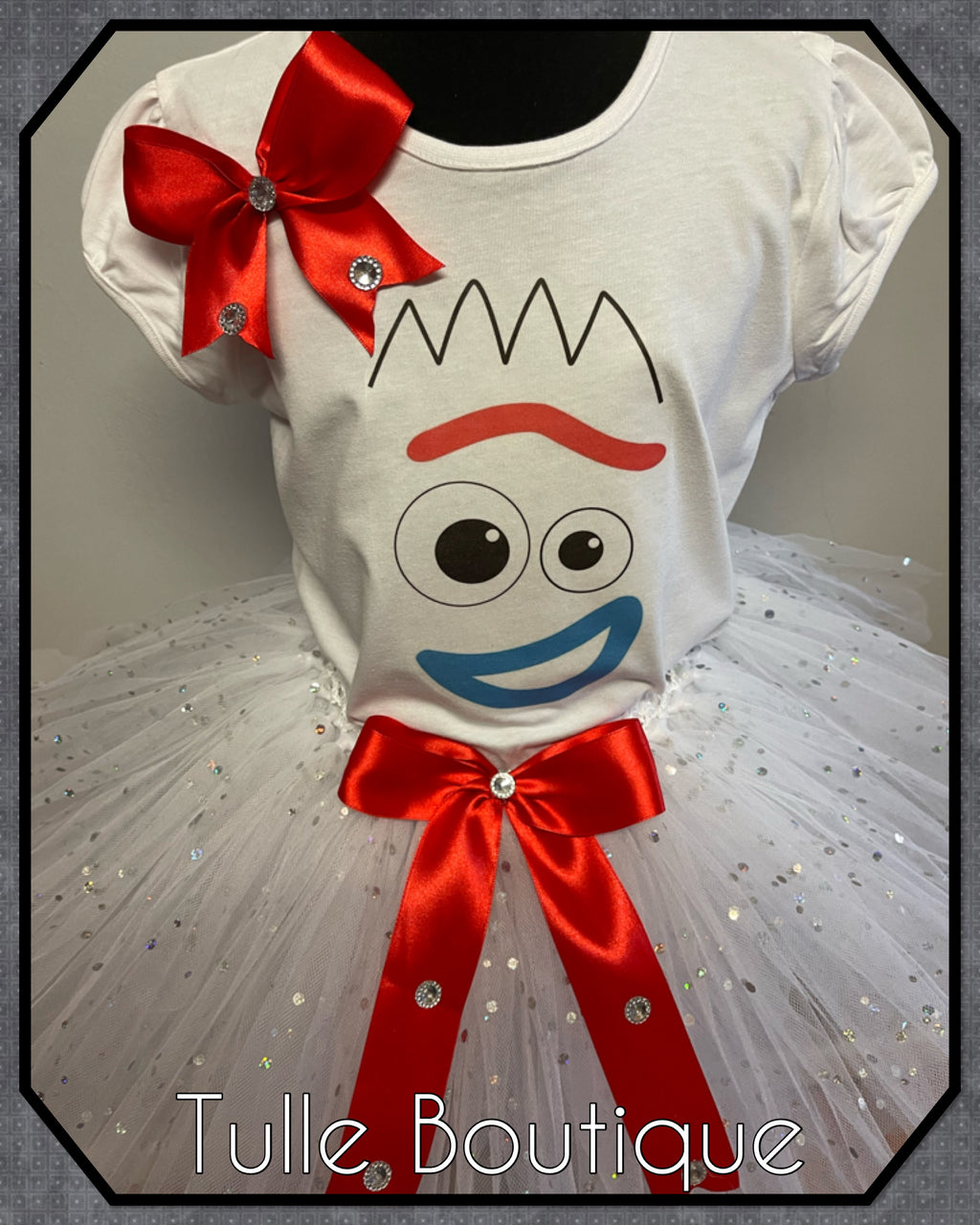 Girls toddlers Toy Story Forky birthday tshirt and tutu outfit fancy dress costume