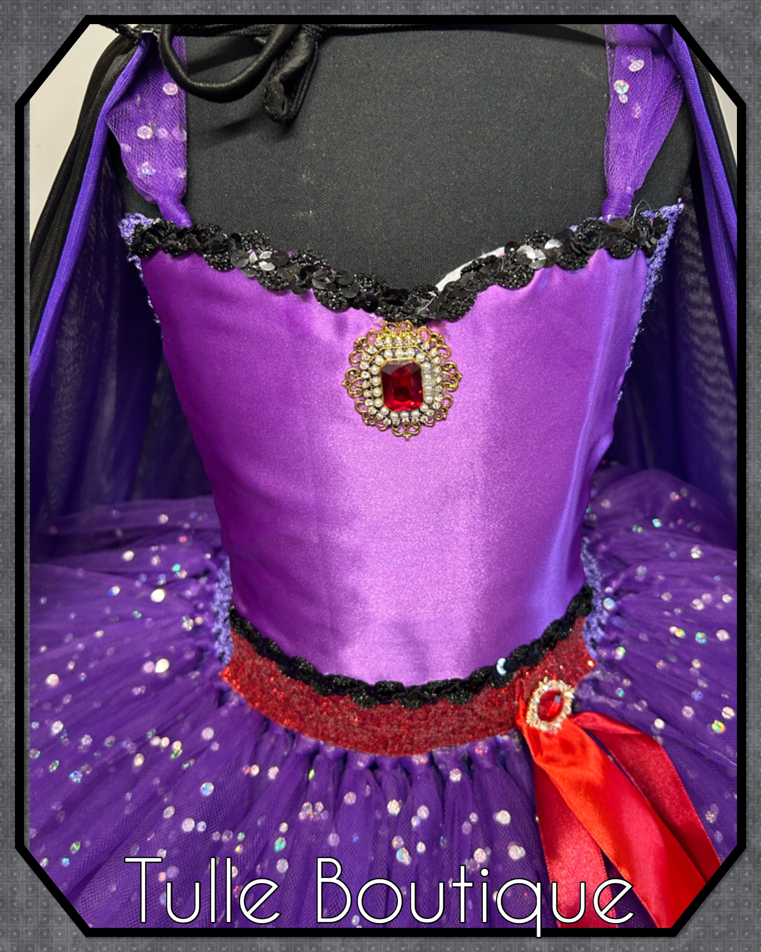 Girls toddlers Evil Queen tutu dress, ballgown, fancy dress costume