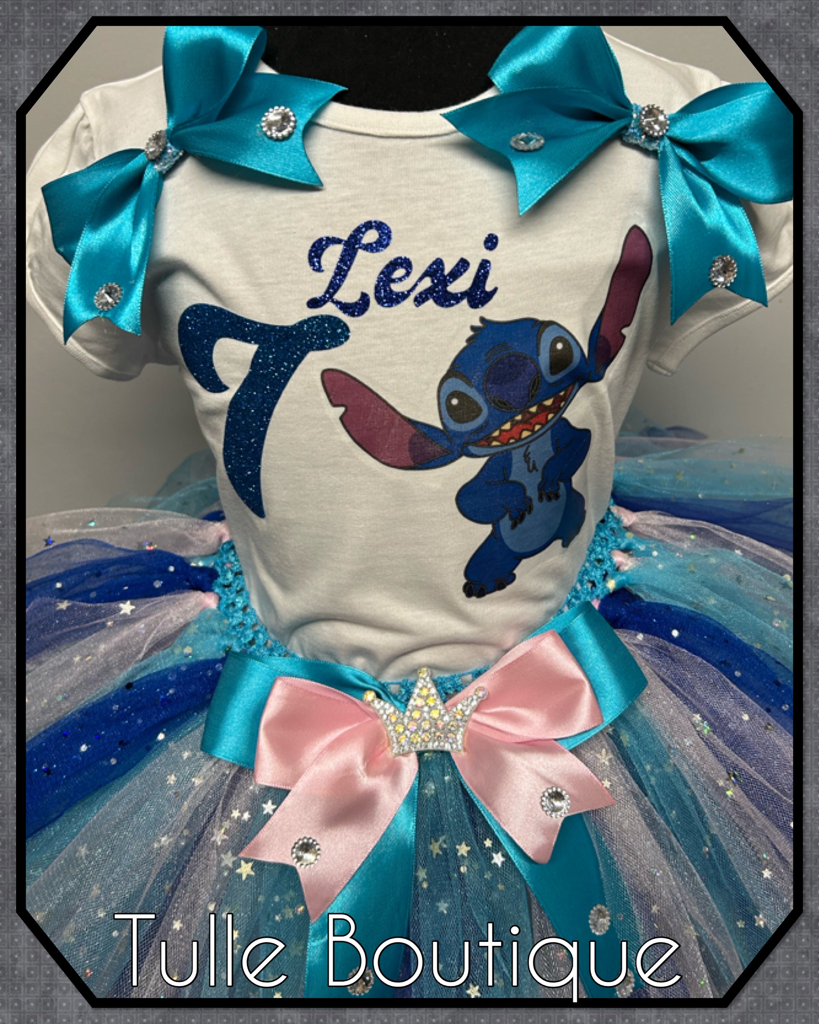Girls toddlers stitch birthday tutu outfit fancy dress costume