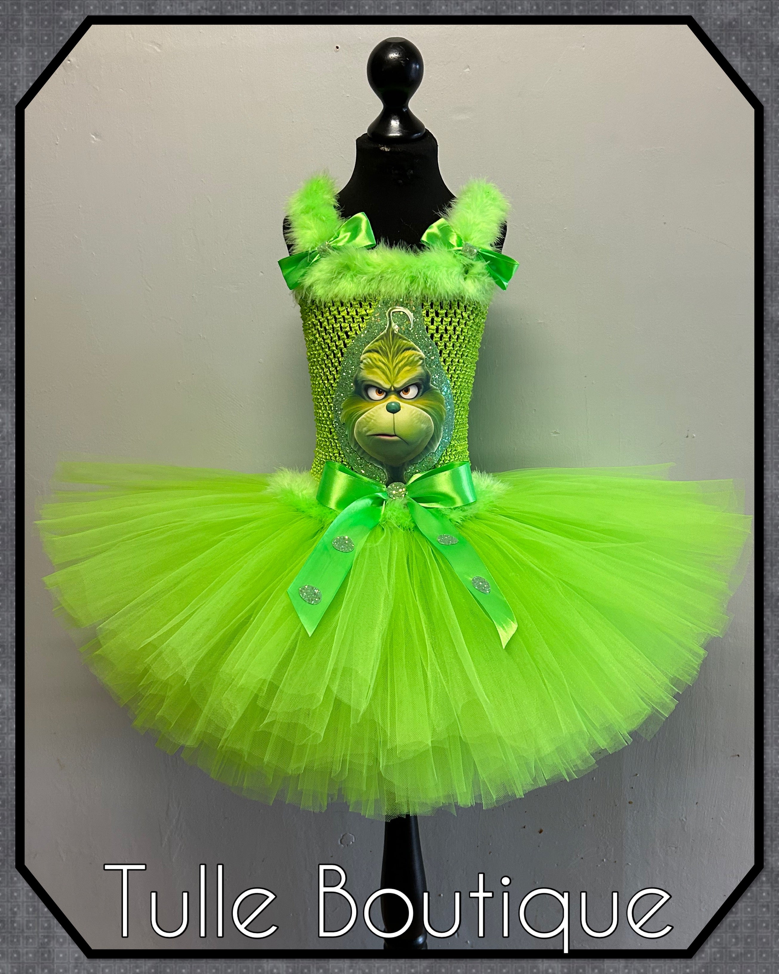 Girls toddlers The Grinch Christmas  tutu dress, ballgown, fancy dress costume
