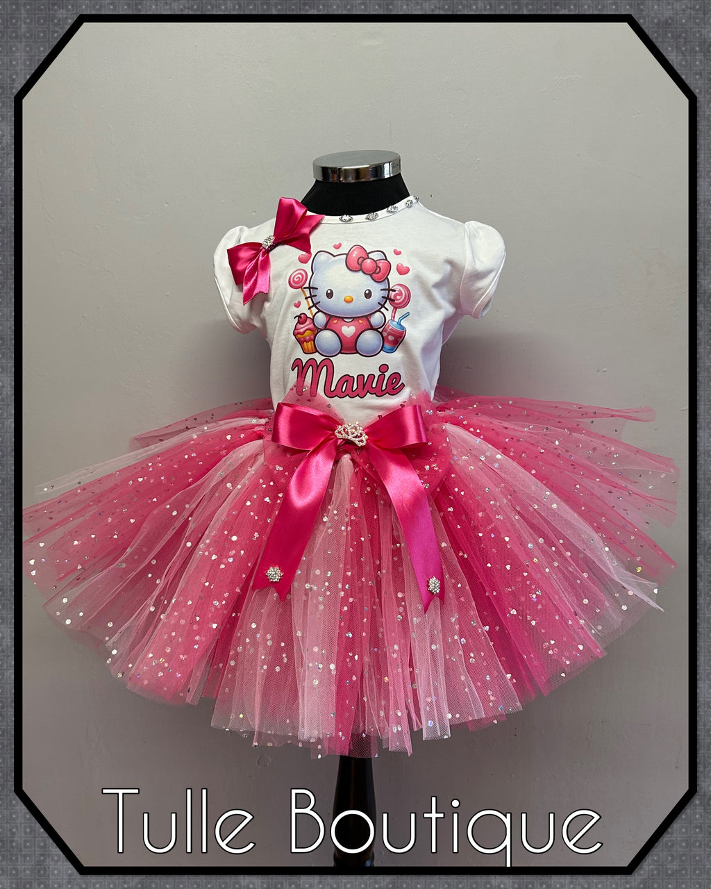 Girls toddlers Hello Kitty birthday tutu outfit fancy dress costume