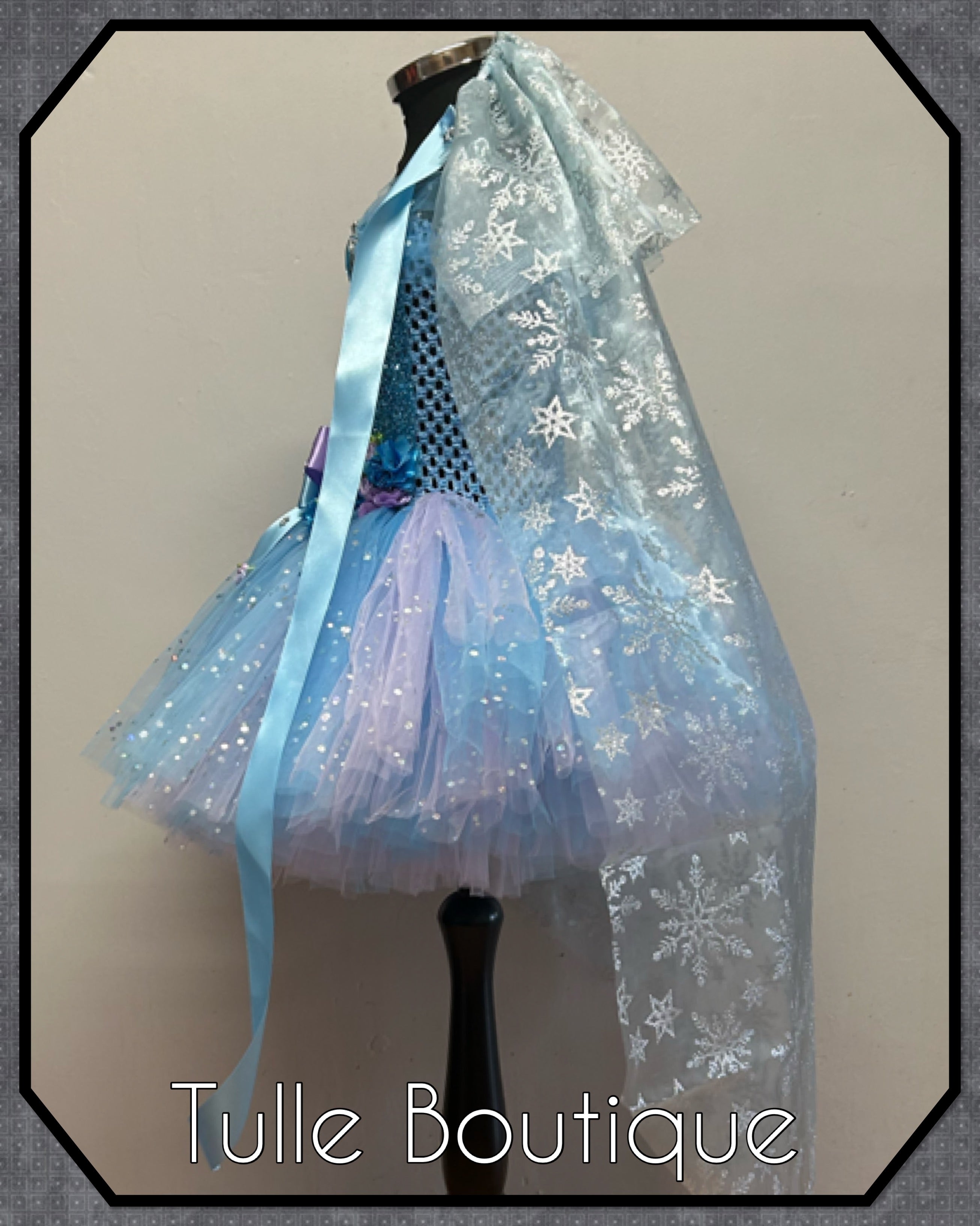 Girls toddlers Princess Elsa frozen tutu birthday party dress,lilac and blue ballgown, fancy dress costume