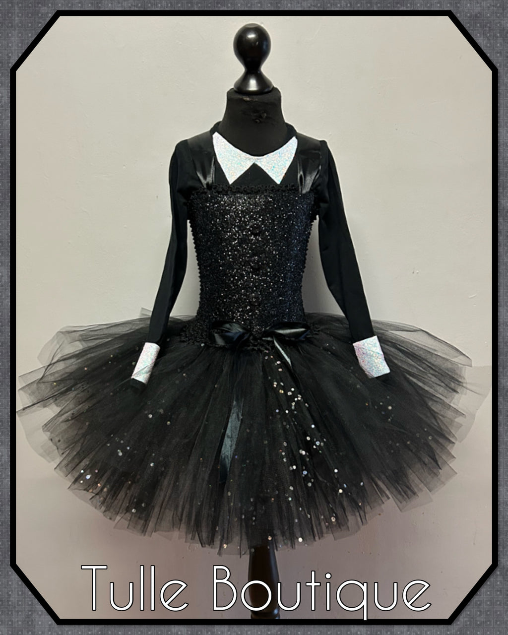 Girls toddlers Wednesday Addams original tutu dress, ballgown,Halloween fancy dress costume