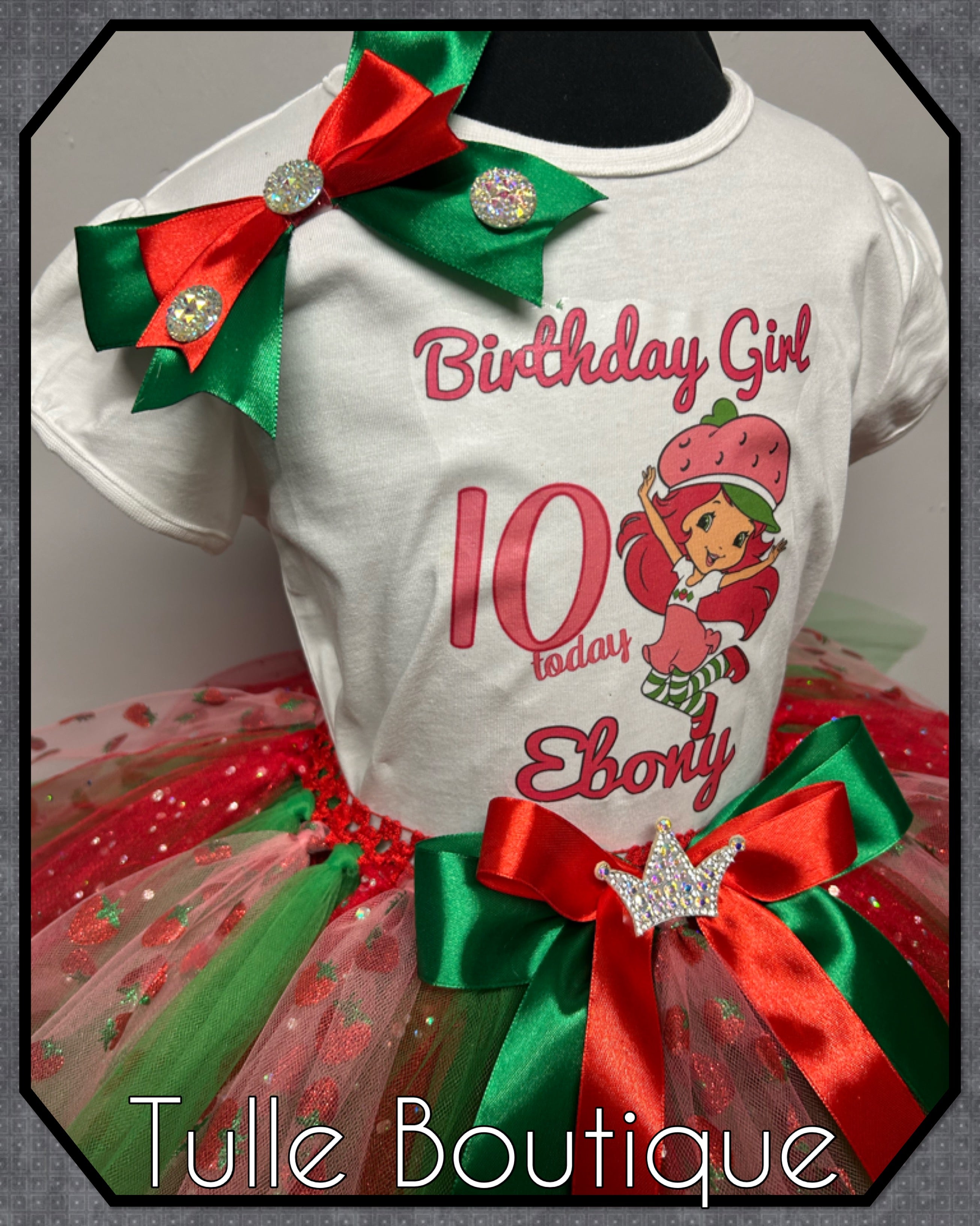 Girls toddlers Strawberry Shortcake birthday tutu outfit fancy dress costume