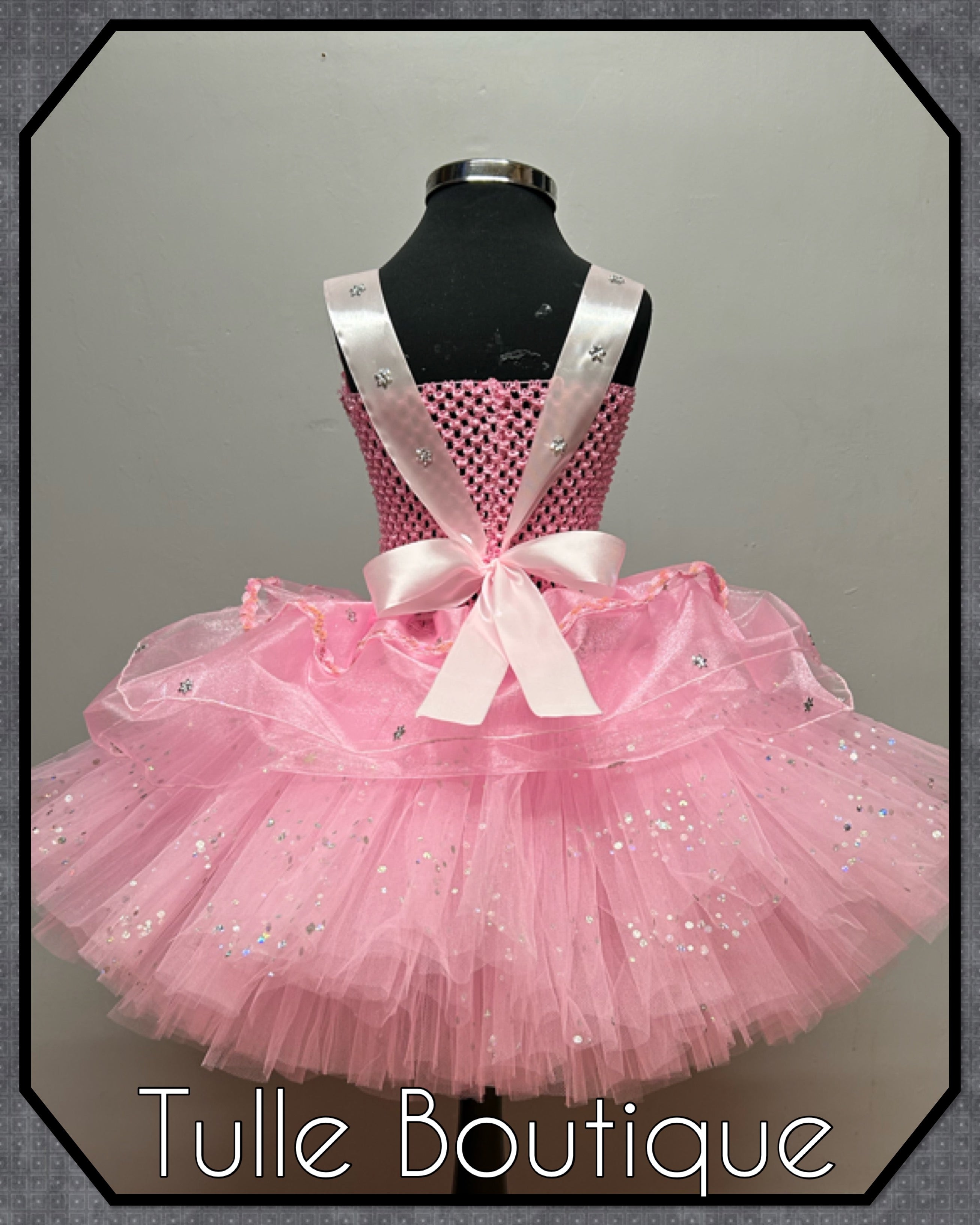 Girls toddlers Glinda Wicked Princess pink tutu dress, birthday ballgown, Good witch fancy dress costume