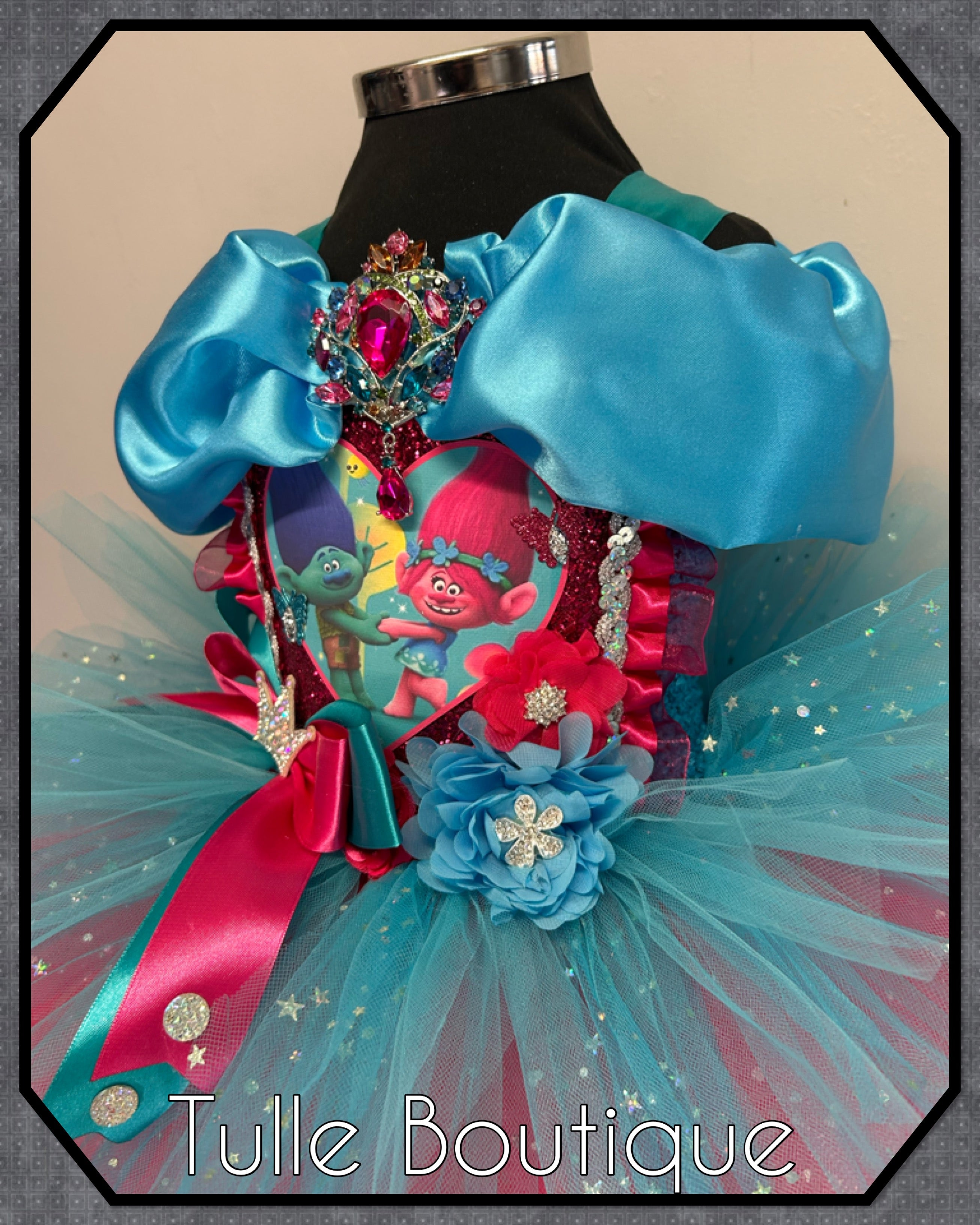 Girls toddlers Trolls Princess Poppy tutu dress, ballgown, fancy dress costume