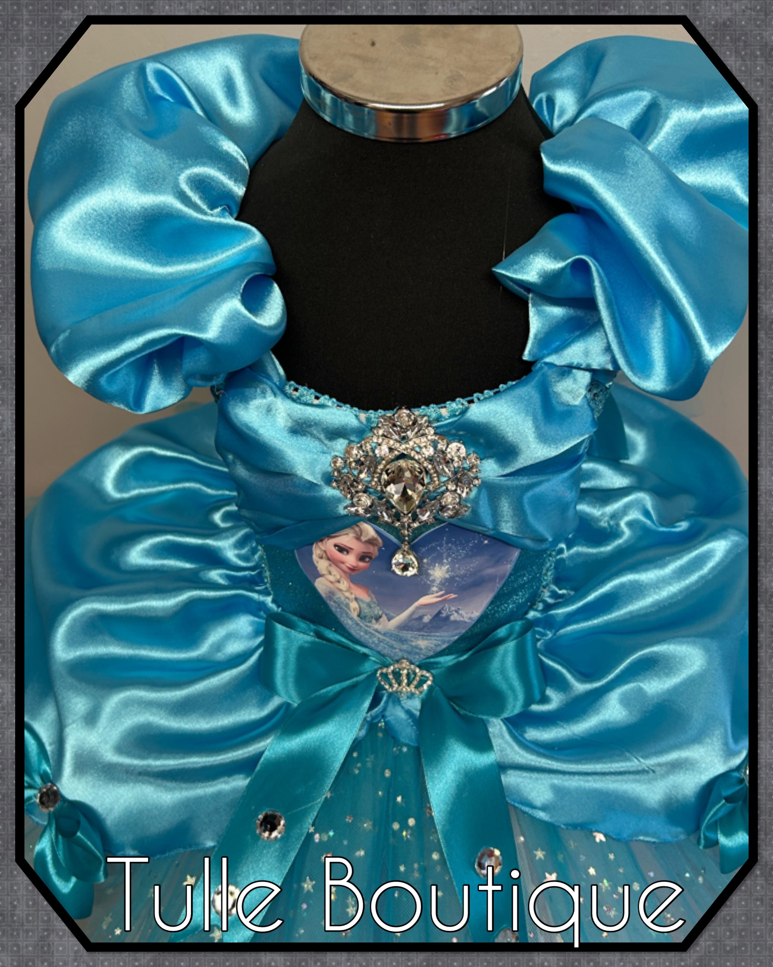 Girls toddlers Princess Elsa satin tutu dress, frozen ballgown, fancy dress costume