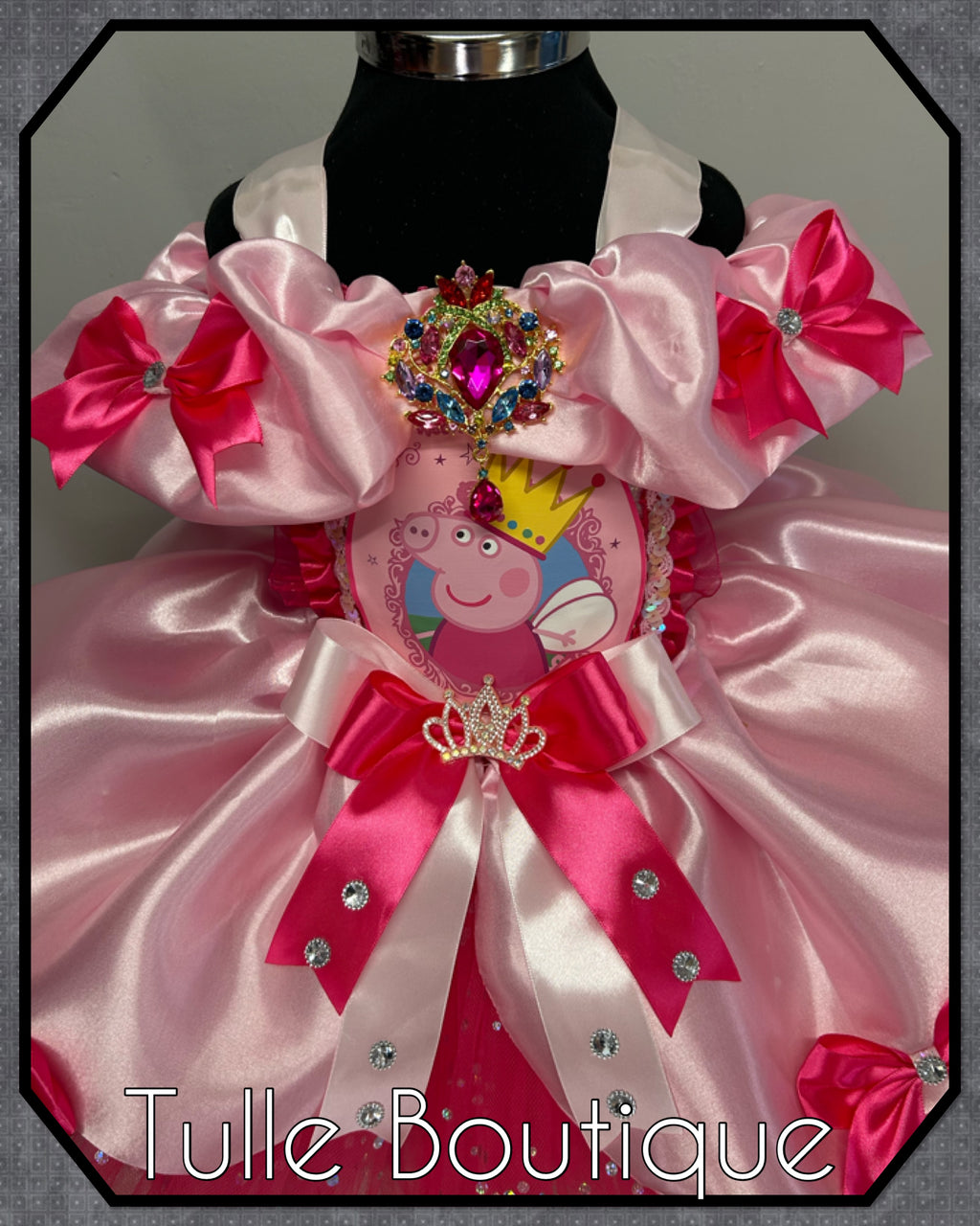 Girls toddlers Princess peppa pig pink tutu dress, birthday ballgown, fancy dress costume
