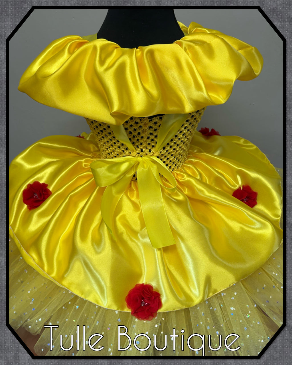 Girls toddlers Princess Belle tutu dress, beauty and the beast ballgown, fancy dress costume