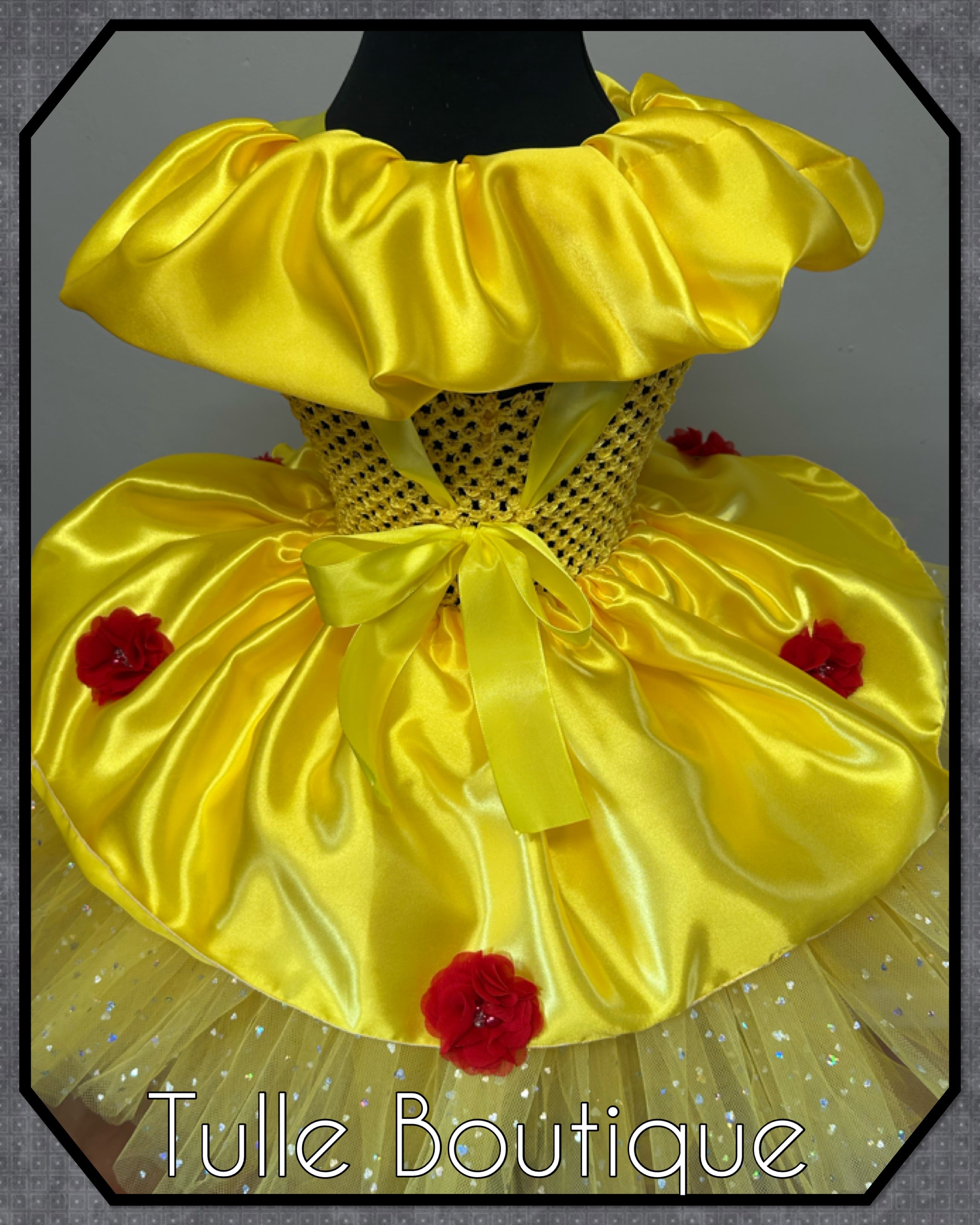 Girls toddlers Princess Belle tutu dress, beauty and the beast ballgown, fancy dress costume