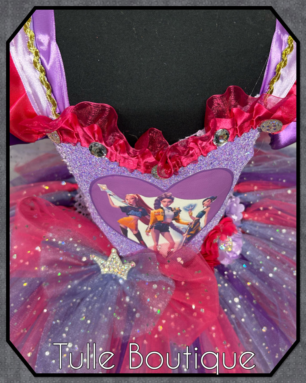 Girls toddlers Princess tutu dress, ballgown, Kpop Demon Hunters fancy dress costume