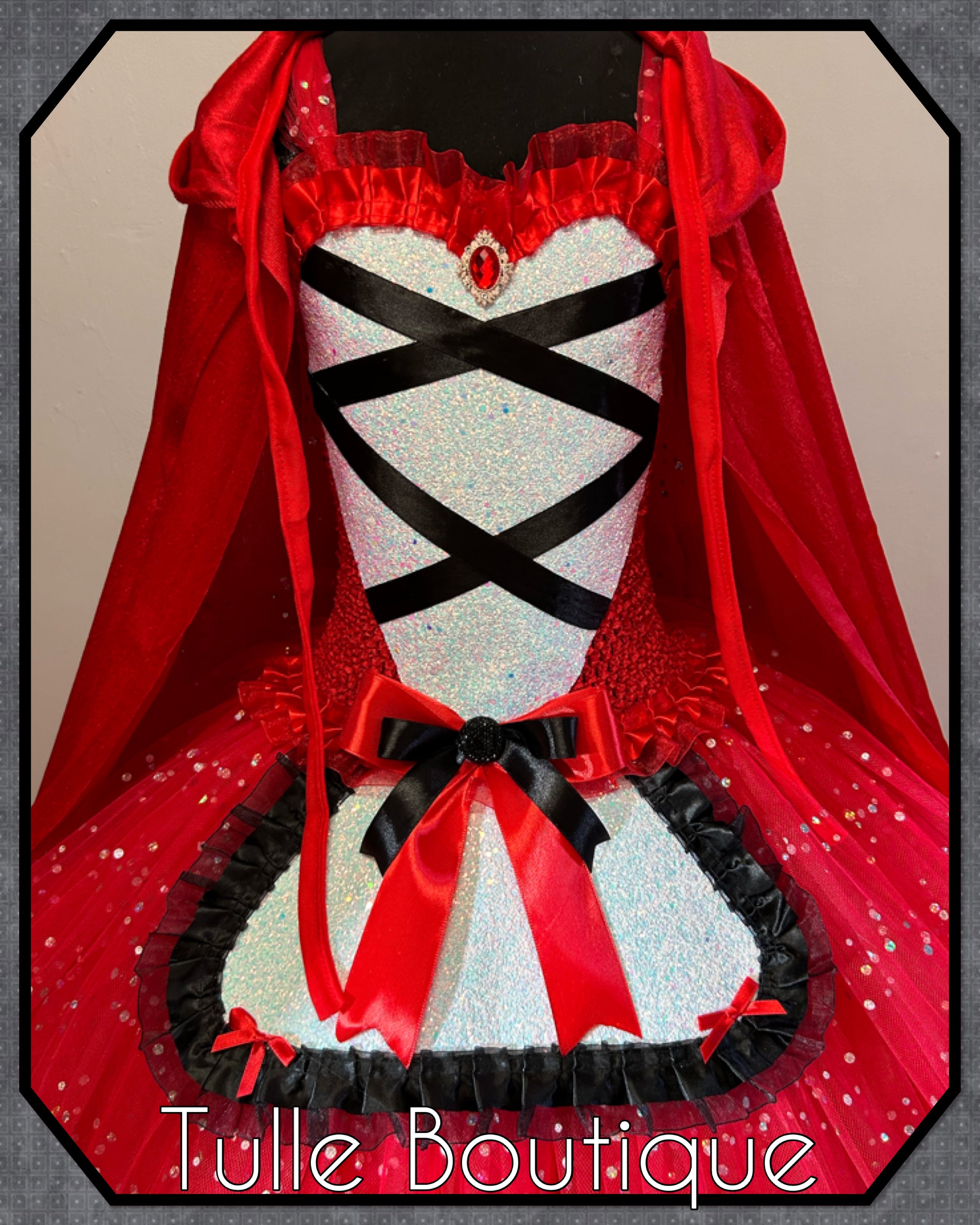 Girls toddlers Little Red Riding Hood tutu dress, ballgown, fancy dress book day costume