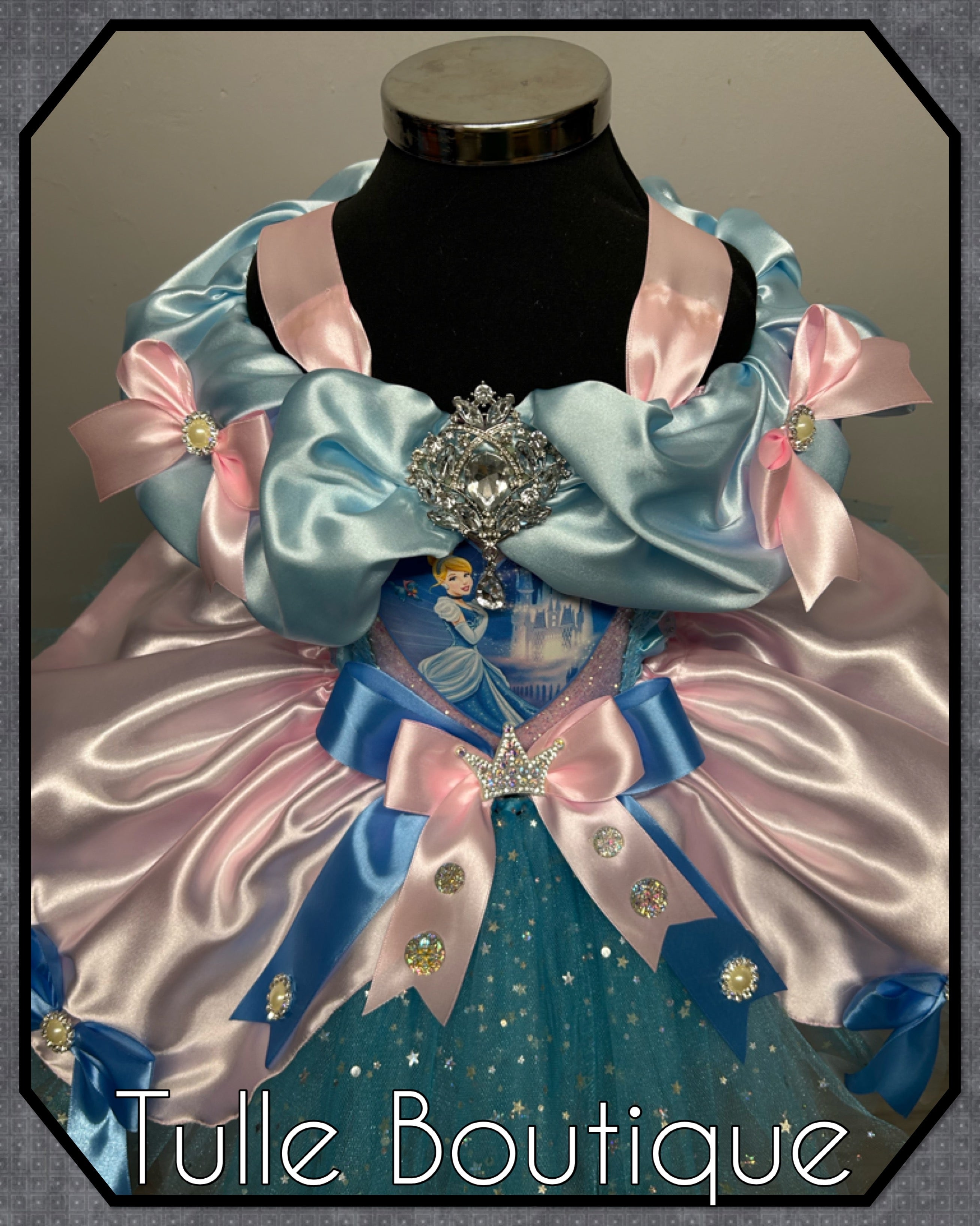 Girls toddlers Cinderella pink and blue Princess tutu dress, birthday ballgown, fancy dress costume