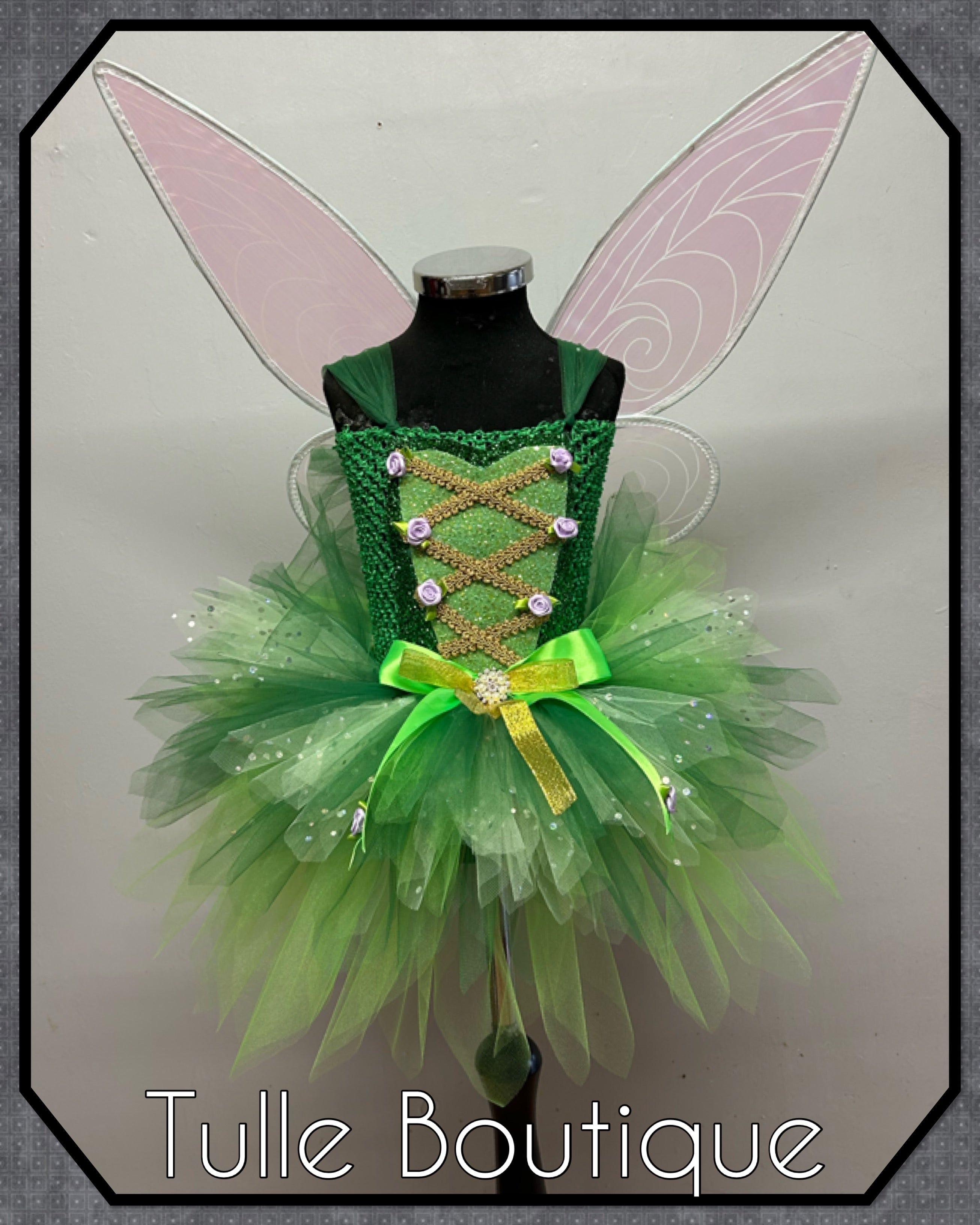 Girls toddlers Tinkerbell green  tutu dress, ballgown, fancy dress costume
