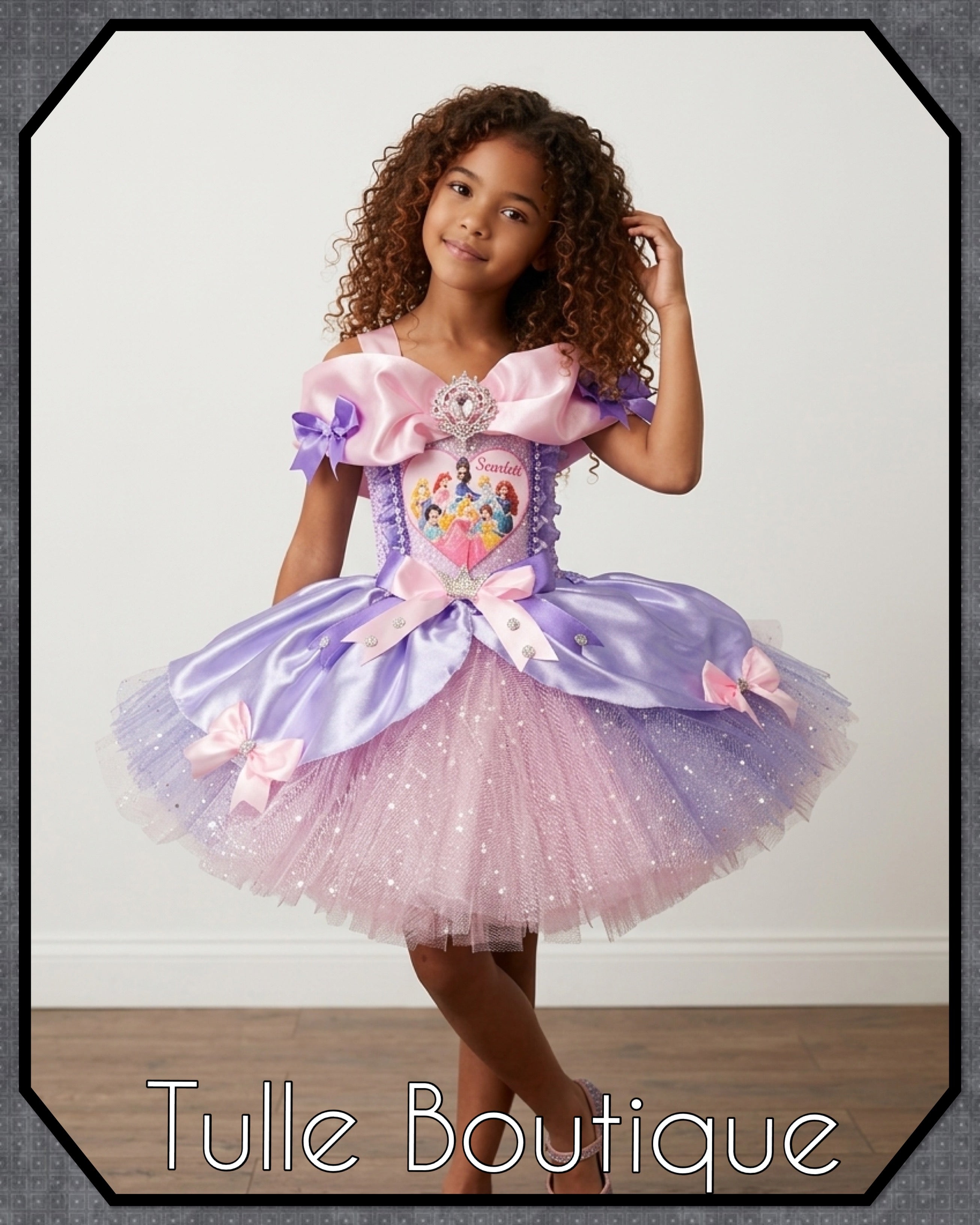 Girls toddlers Disney Princess pink and lilac  tutu dress, birthday ballgown, fancy dress costume