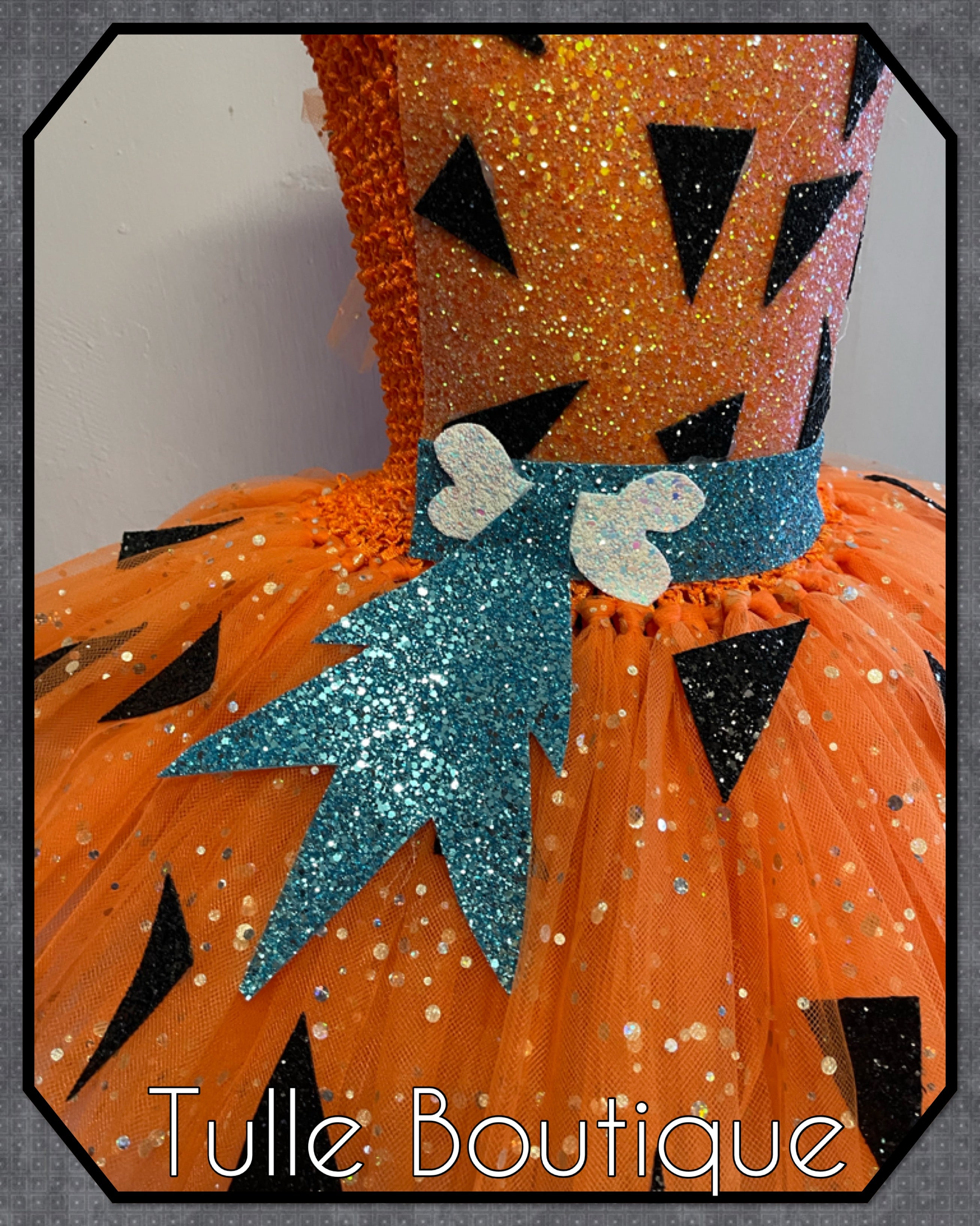 Girls toddlers Flintstones Bamm Bamm dress, ballgown, book day Pebbles fancy dress costume