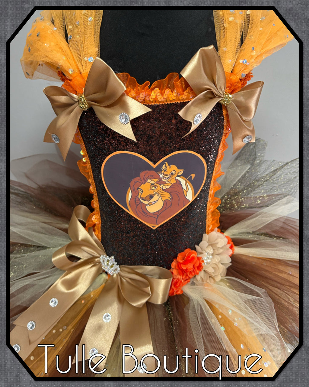 Girls toddlers Lion King Mufasa and Simba tutu dress, ballgown, fancy dress costume