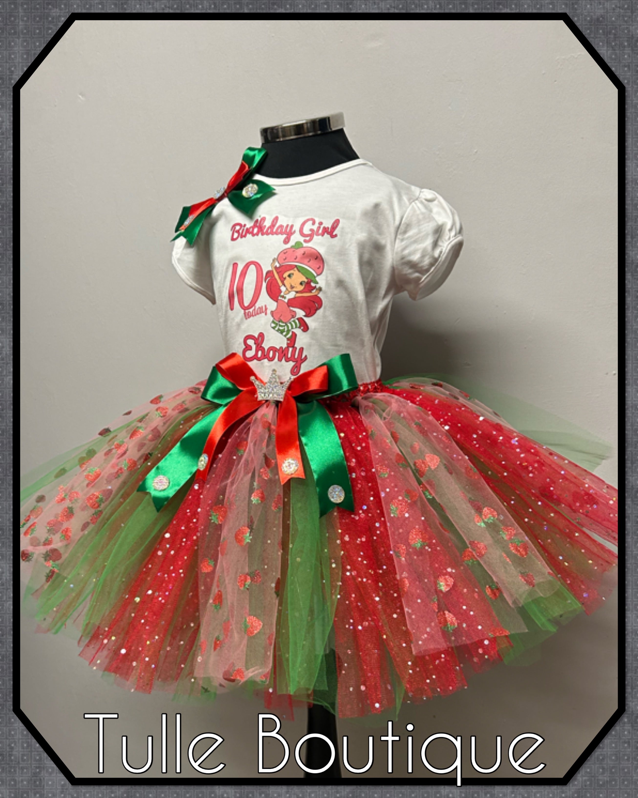 Girls toddlers Strawberry Shortcake birthday tutu outfit fancy dress costume
