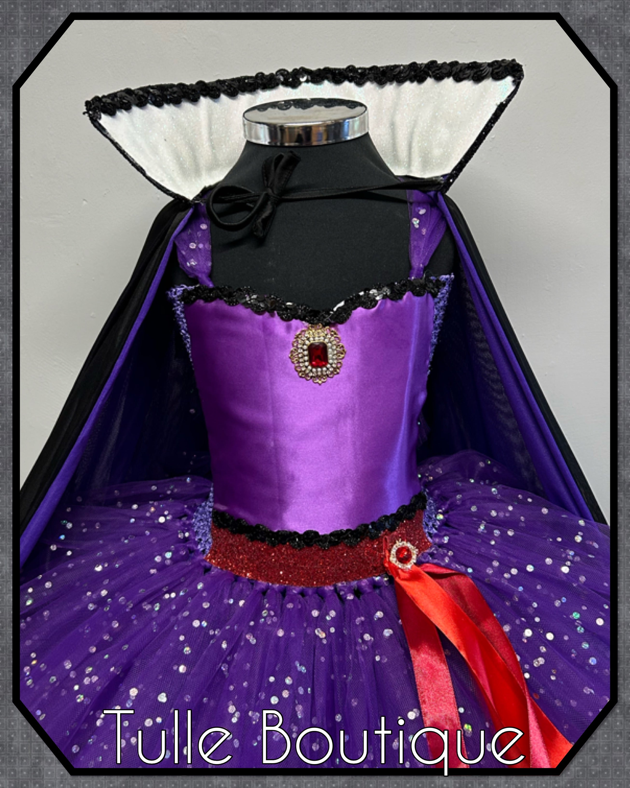 Girls toddlers Evil Queen tutu dress, ballgown, fancy dress costume