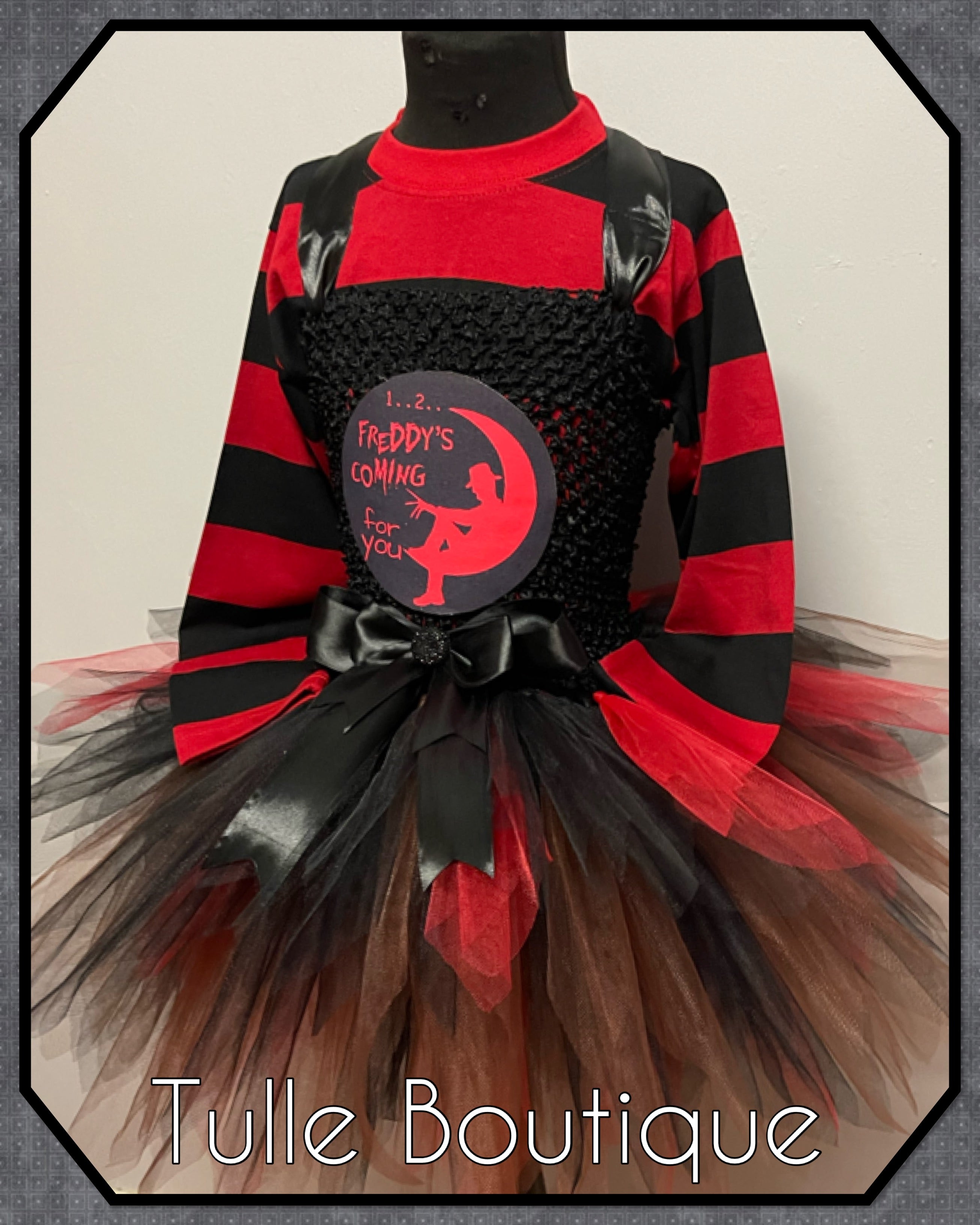 Girls toddlers Nightmare on elm street Freddy Krueger tutu dress, book day fancy dress costume