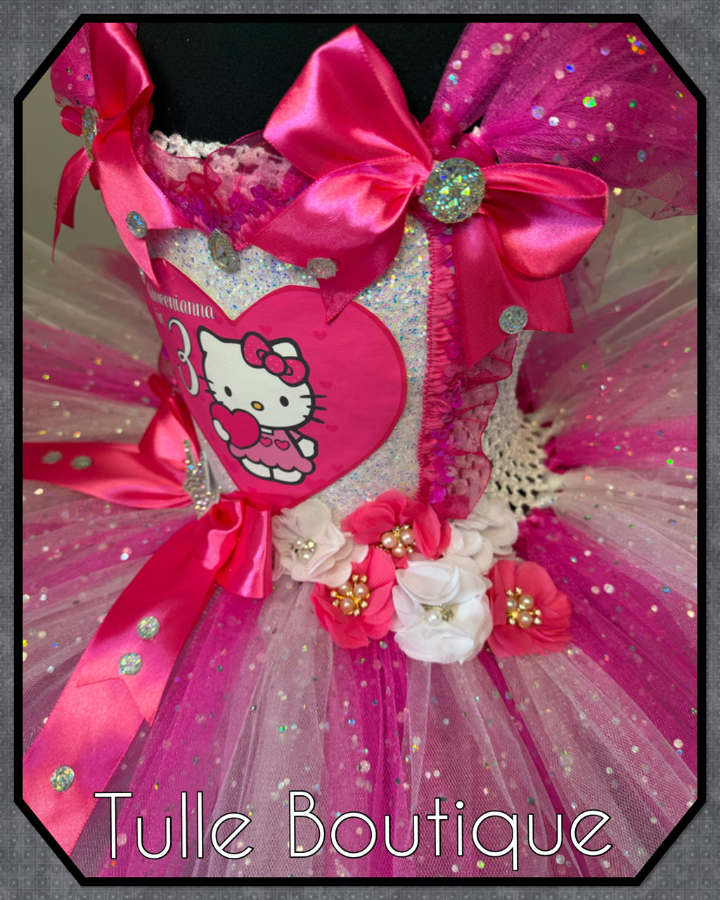 Girls toddlers Hello Kitty birthday tutu dress, ballgown, fancy dress costume