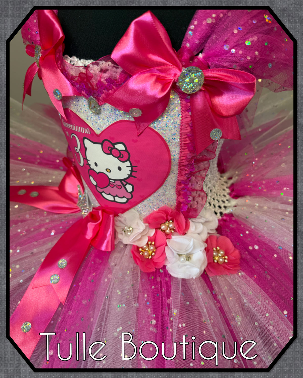 Girls toddlers Hello Kitty birthday tutu dress, ballgown, fancy dress costume