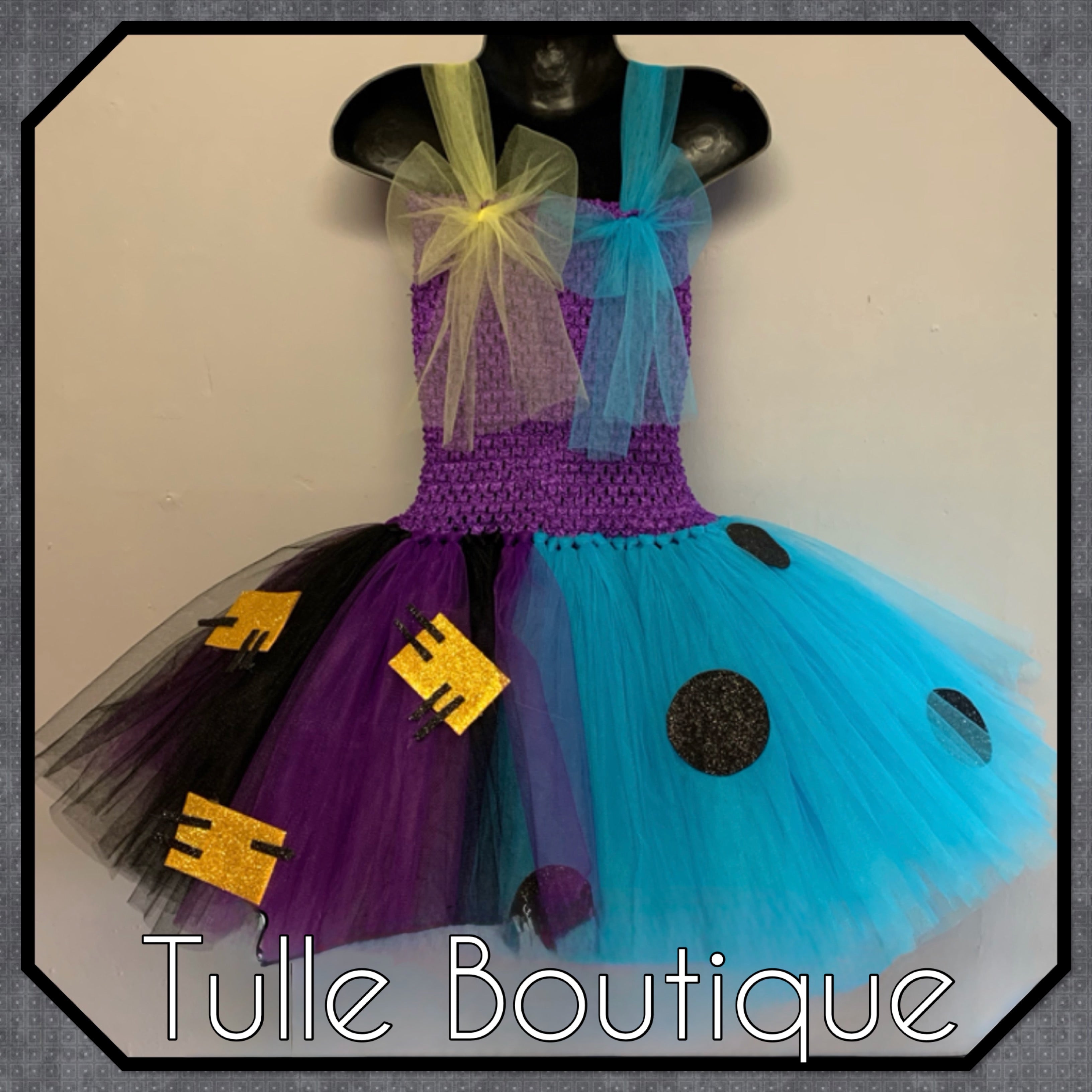 Girls toddlers Halloween nightmare before Christmas Sally tutu dress, ballgown, fancy dress costume
