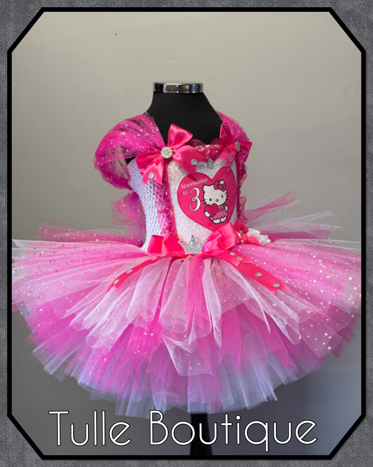 Girls toddlers Hello Kitty birthday tutu dress, ballgown, fancy dress costume