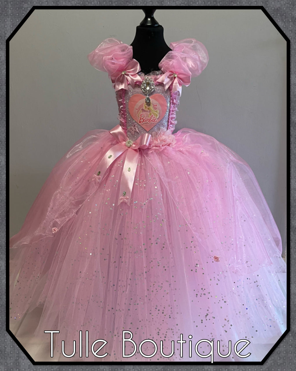 Girls toddlers Princess Barbie organza tutu dress, ballgown, fancy dress costume full length ballgown