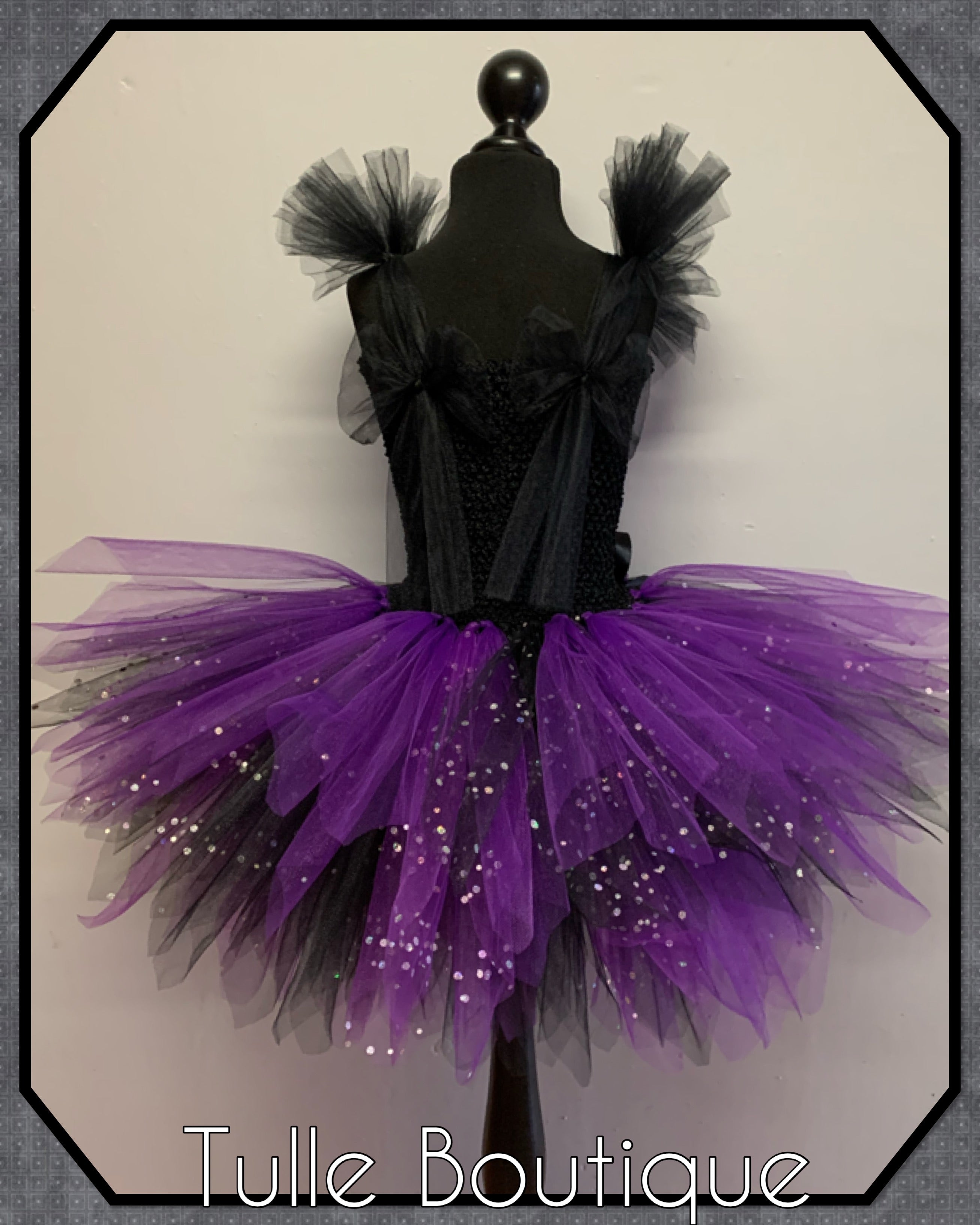 Girls toddlers Halloween Maleficent tutu dress, ballgown, fancy dress costume