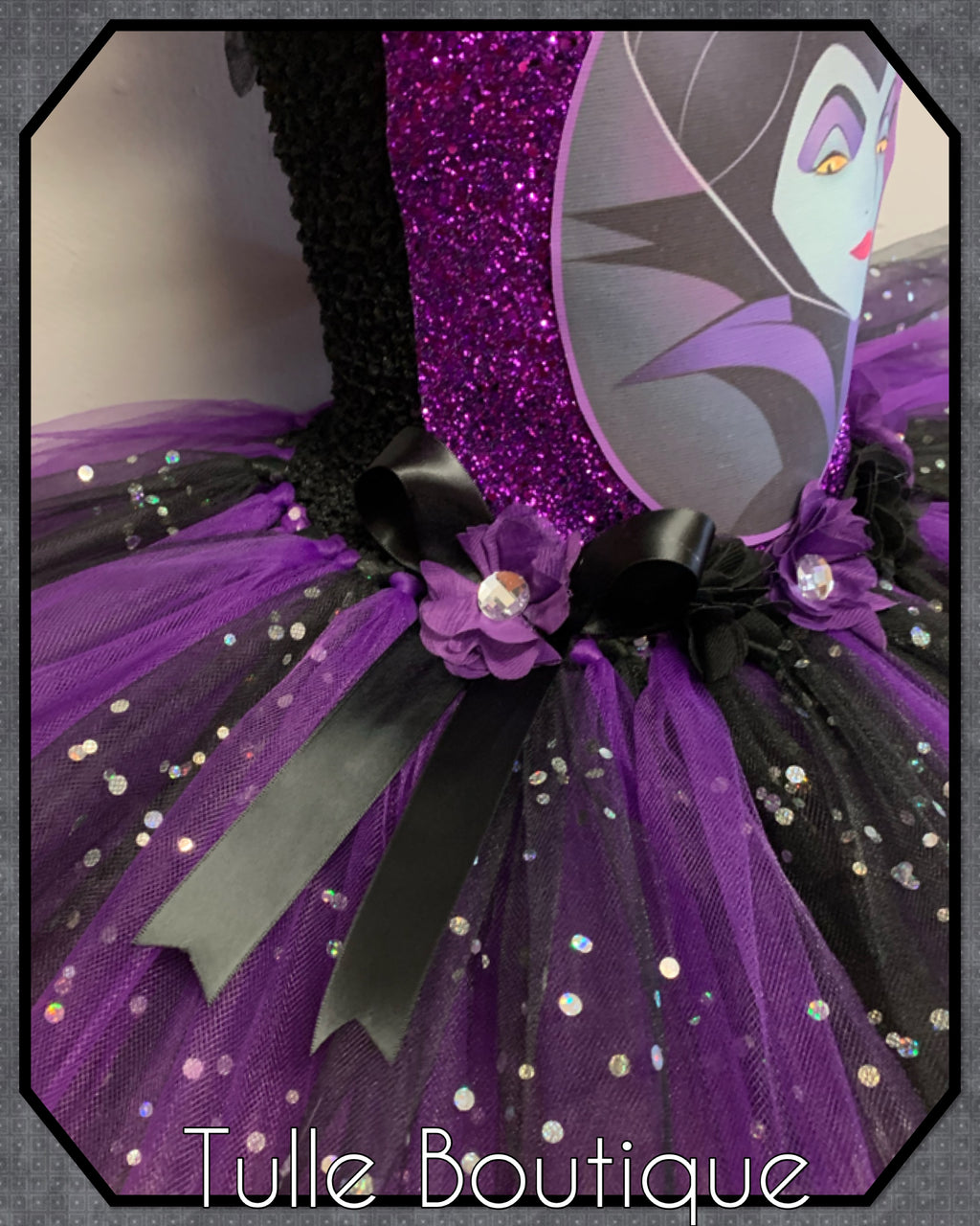 Girls toddlers Halloween Maleficent tutu dress, ballgown, fancy dress costume