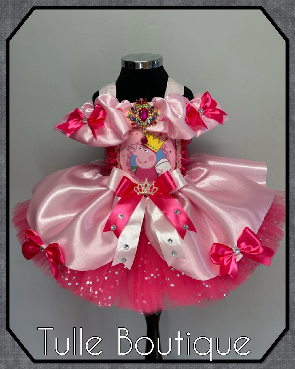 Girls toddlers Princess peppa pig pink tutu dress, birthday ballgown, fancy dress costume