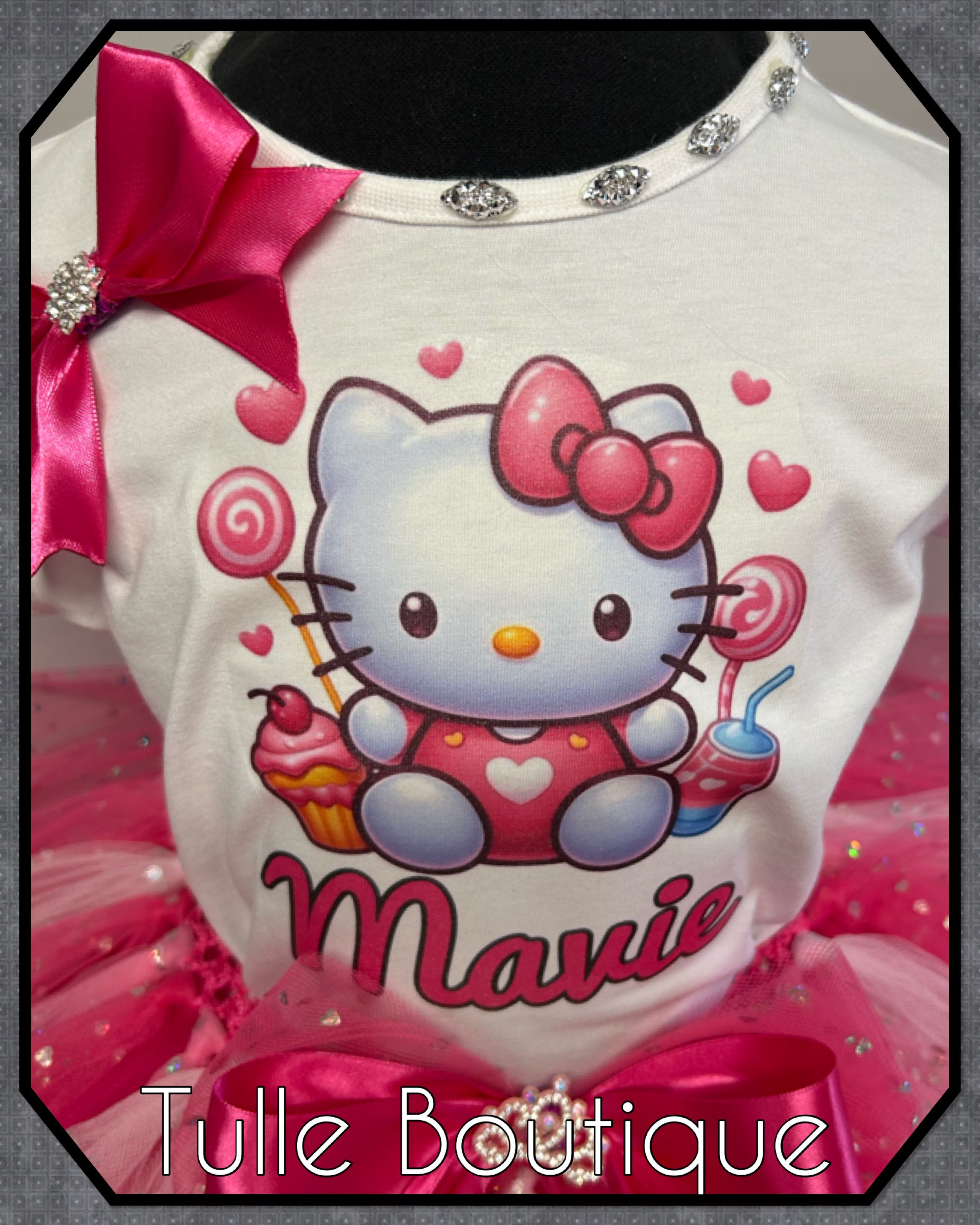 Girls toddlers Hello Kitty birthday tutu outfit fancy dress costume