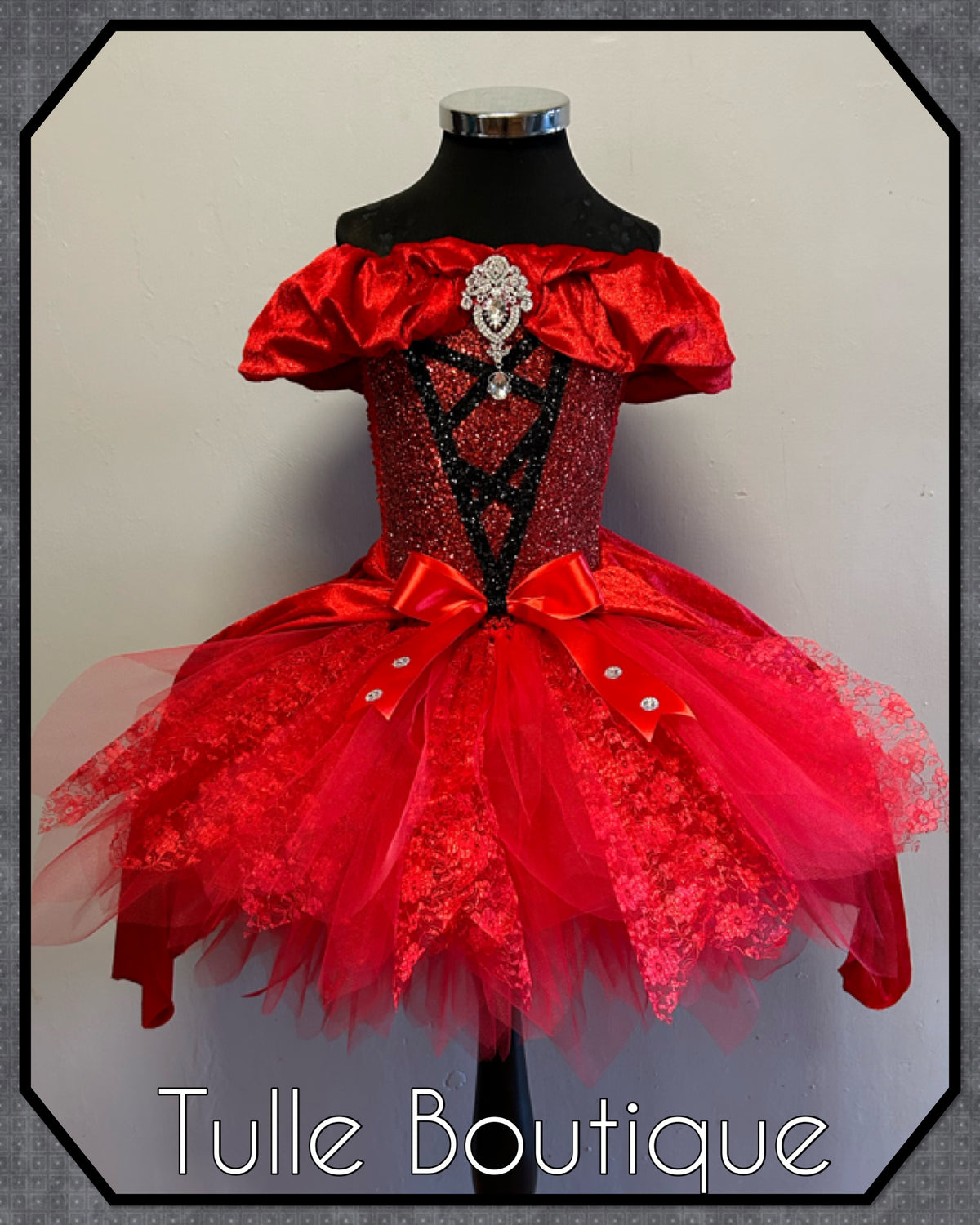 Girls toddlers Red Devil tutu birthday party dress,ballgown, fancy dress costume