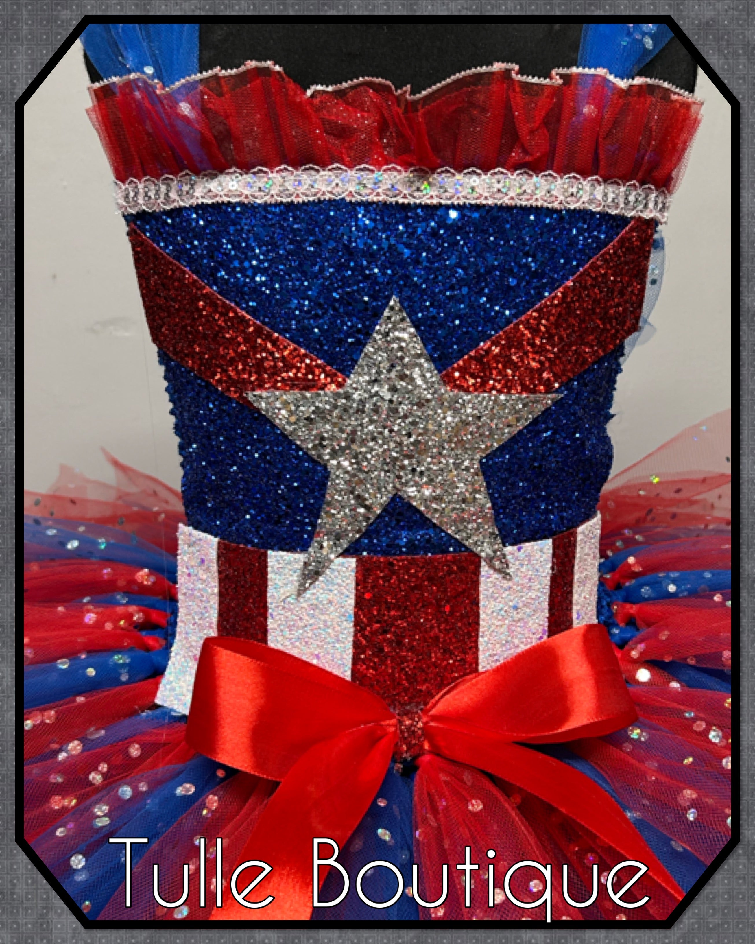 Girls toddlers Superhero Captain America tutu dress, ballgown, fancy dress costume