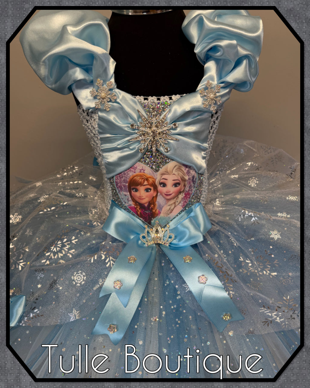 Girls toddlers Princess Elsa sky blue satin tutu dress, frozen ballgown, fancy dress costume