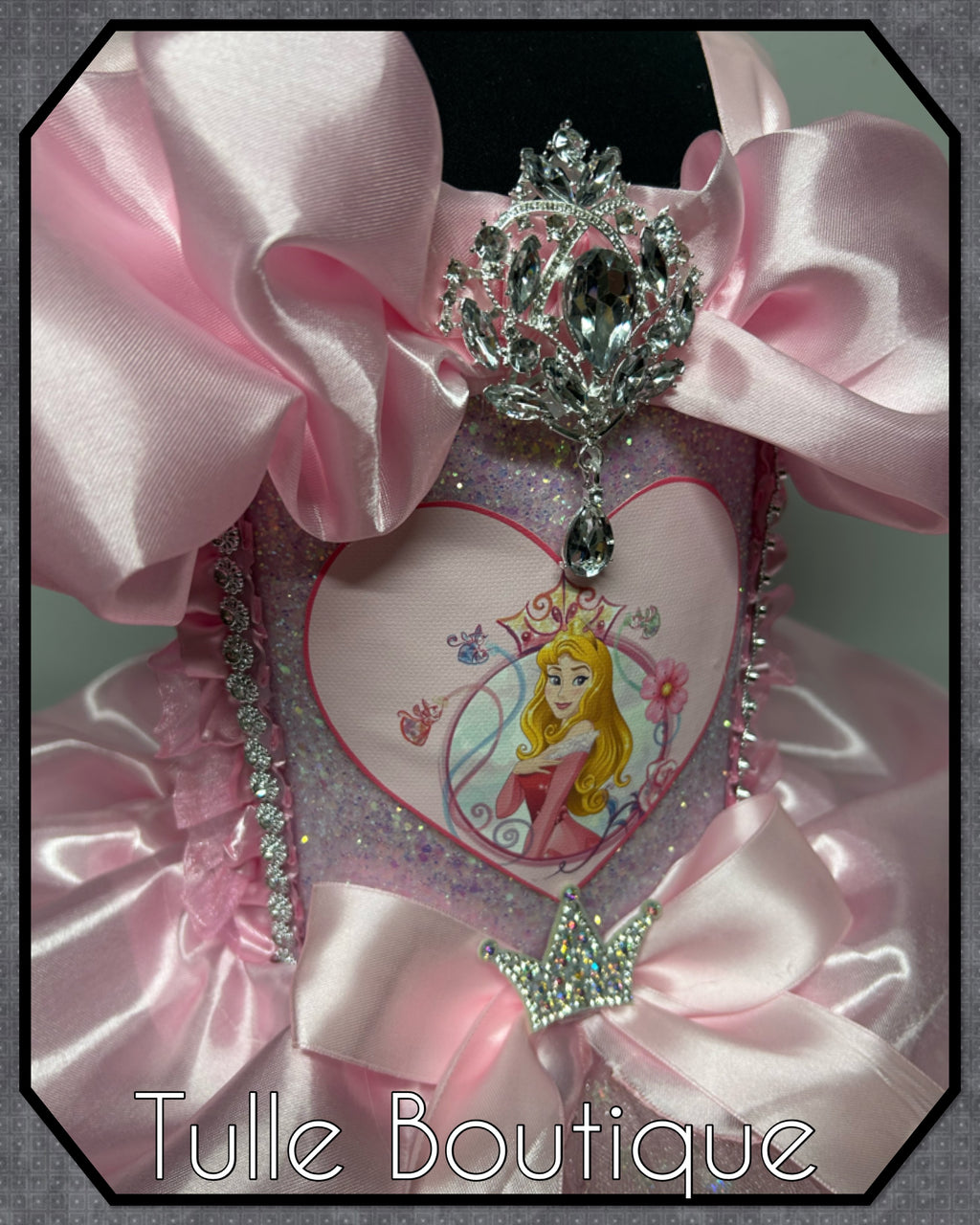 Girls toddlers Princess Aurora pink tutu dress, sleeping beauty ballgown, fancy dress costume