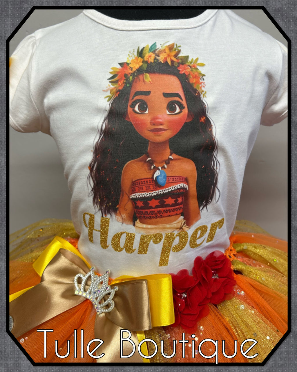 Girls toddlers Moana birthday tutu outfit fancy dress costume