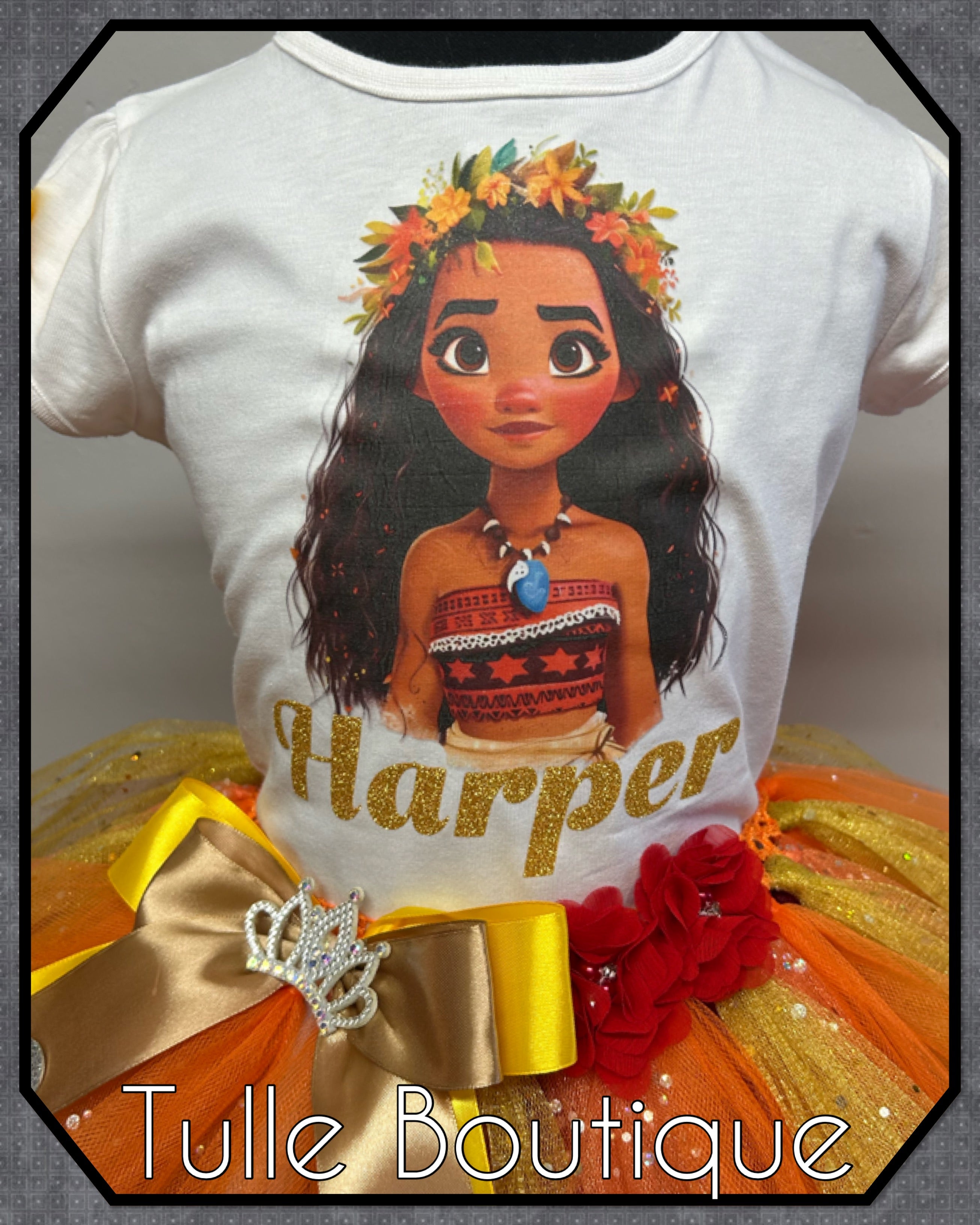 Girls toddlers Moana birthday tutu outfit fancy dress costume