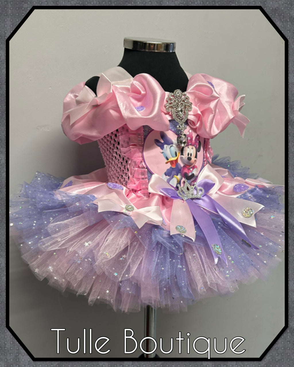 Girls toddlers Minnie Mouse and Daisy Duck tutu dress, birthday ballgown, fancy dress costume