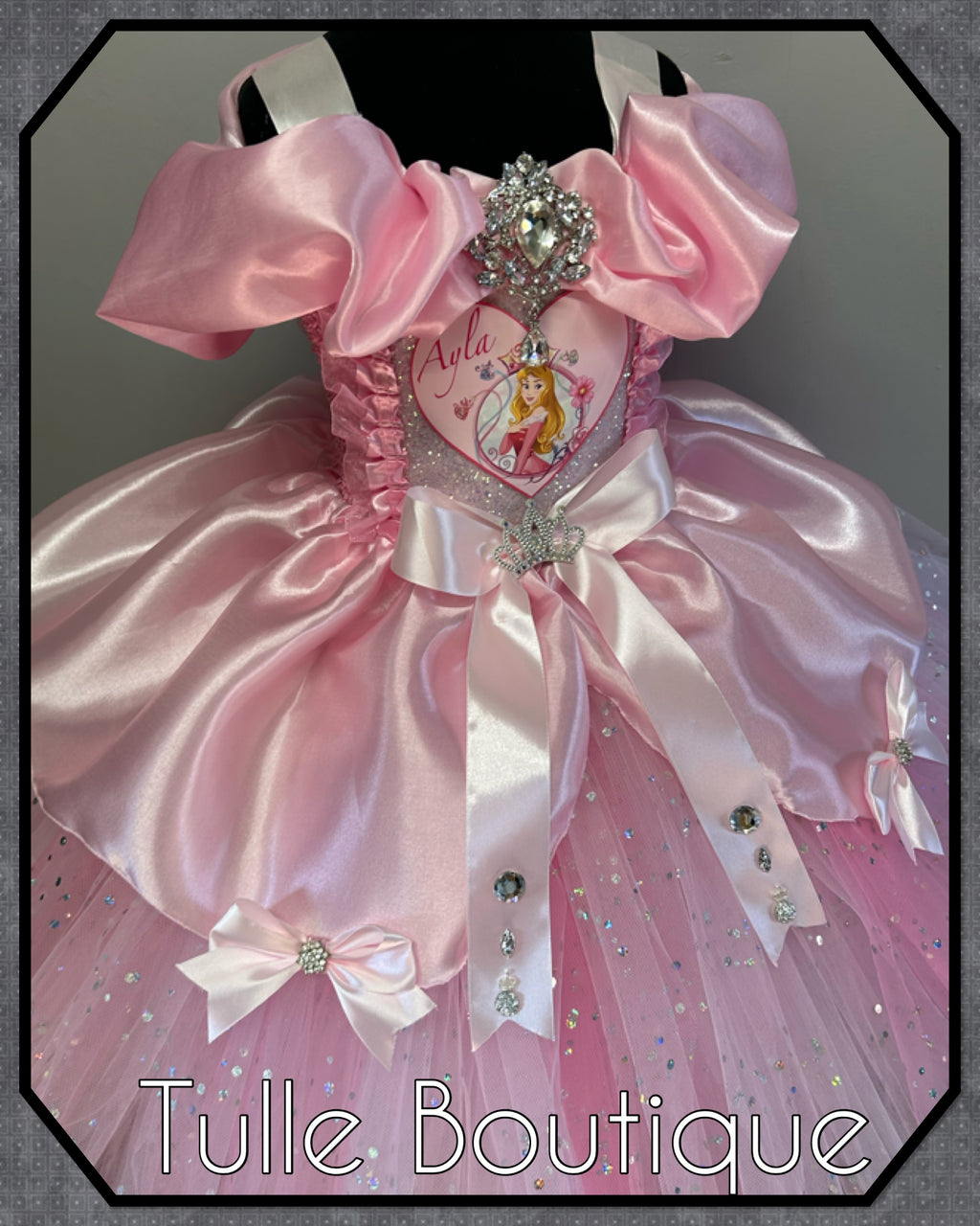 Girls toddlers Princess Aurora sleeping beauty tutu dress, ballgown, fancy dress costume full length