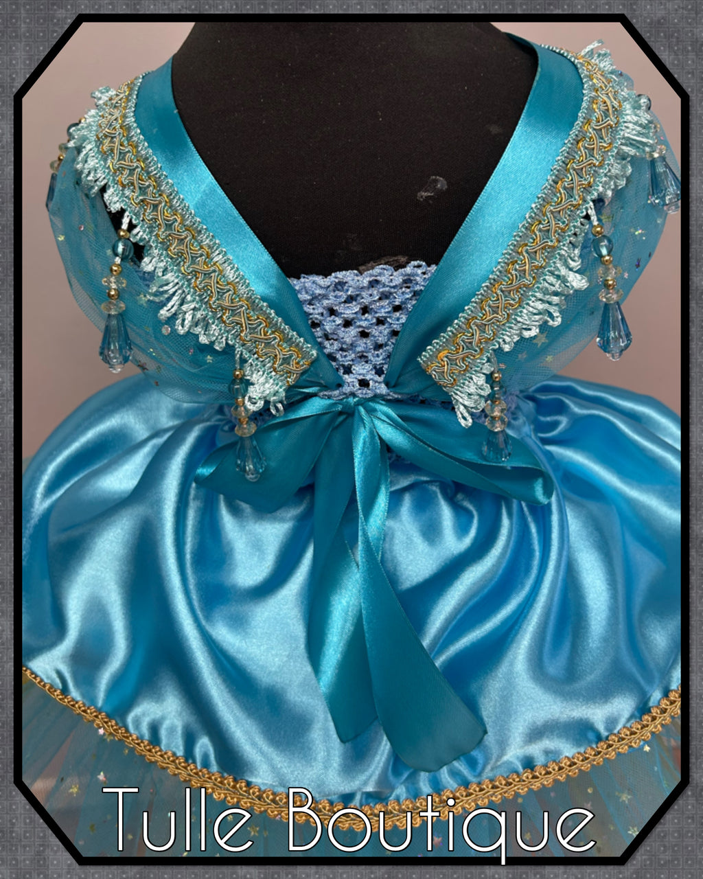 Girls toddlers Princess Jasmine satin tutu dress, Aladdin ballgown, fancy dress costume