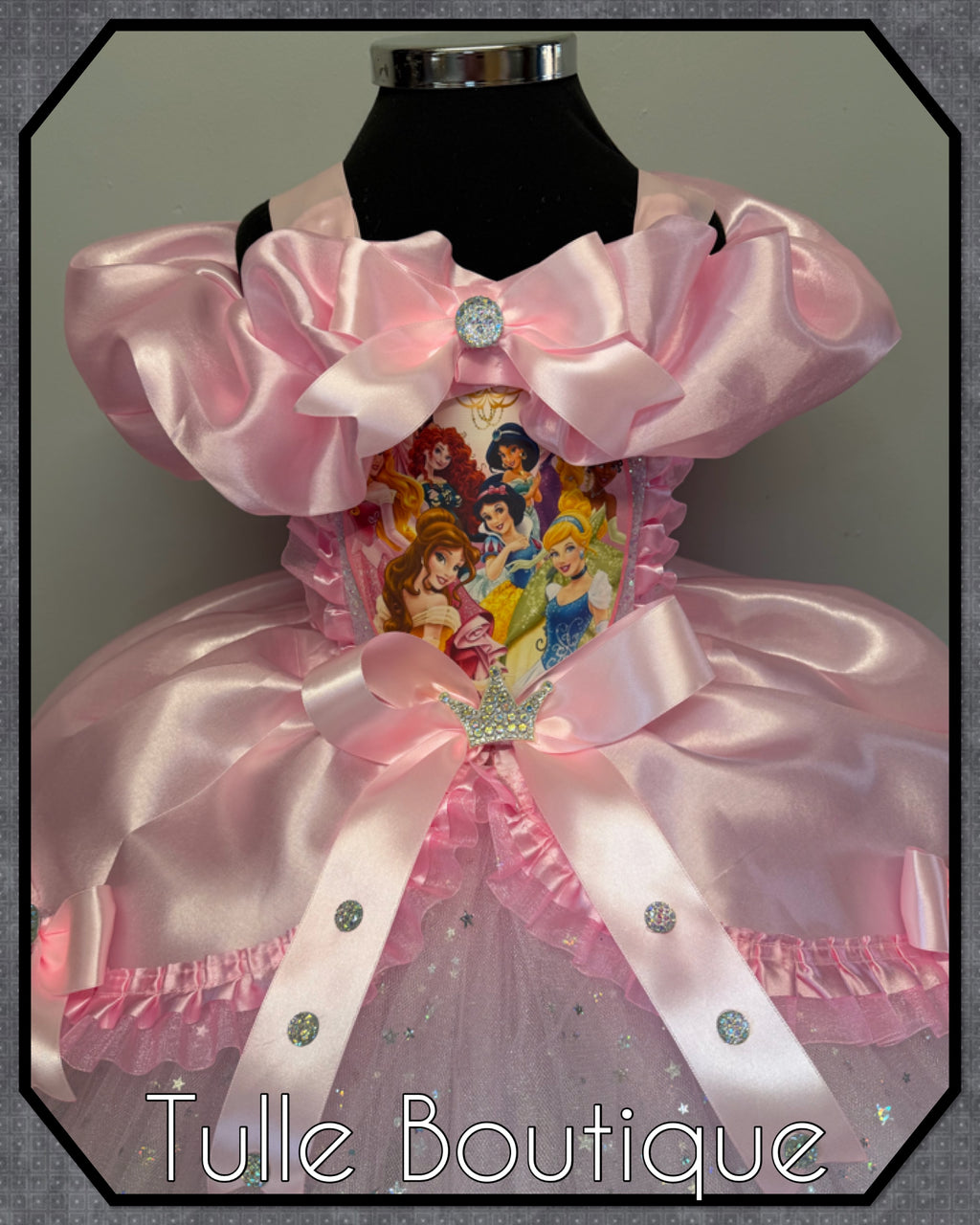 Girls toddlers pink Bow Disney Princess tutu dress, ballgown, fancy dress costume