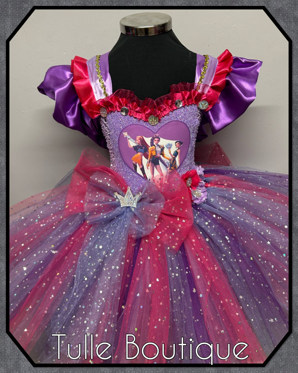 Girls toddlers Princess tutu dress, ballgown, Kpop Demon Hunters fancy dress costume