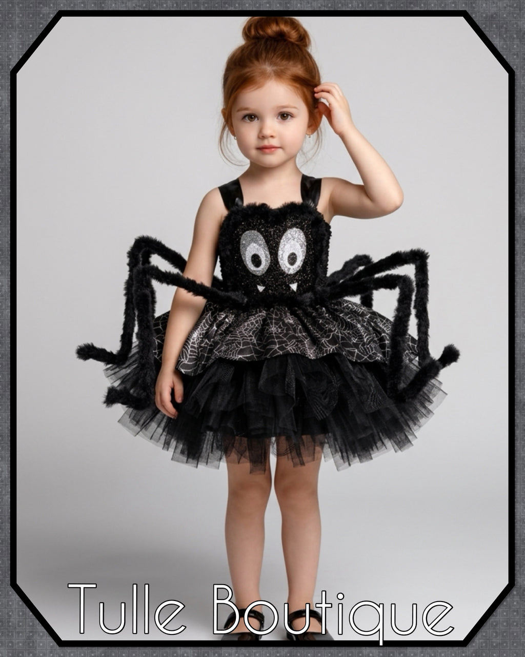 Girls toddlers Sparkly glitter Spider Halloween tutu dress, ballgown, Spider fancy dress costume